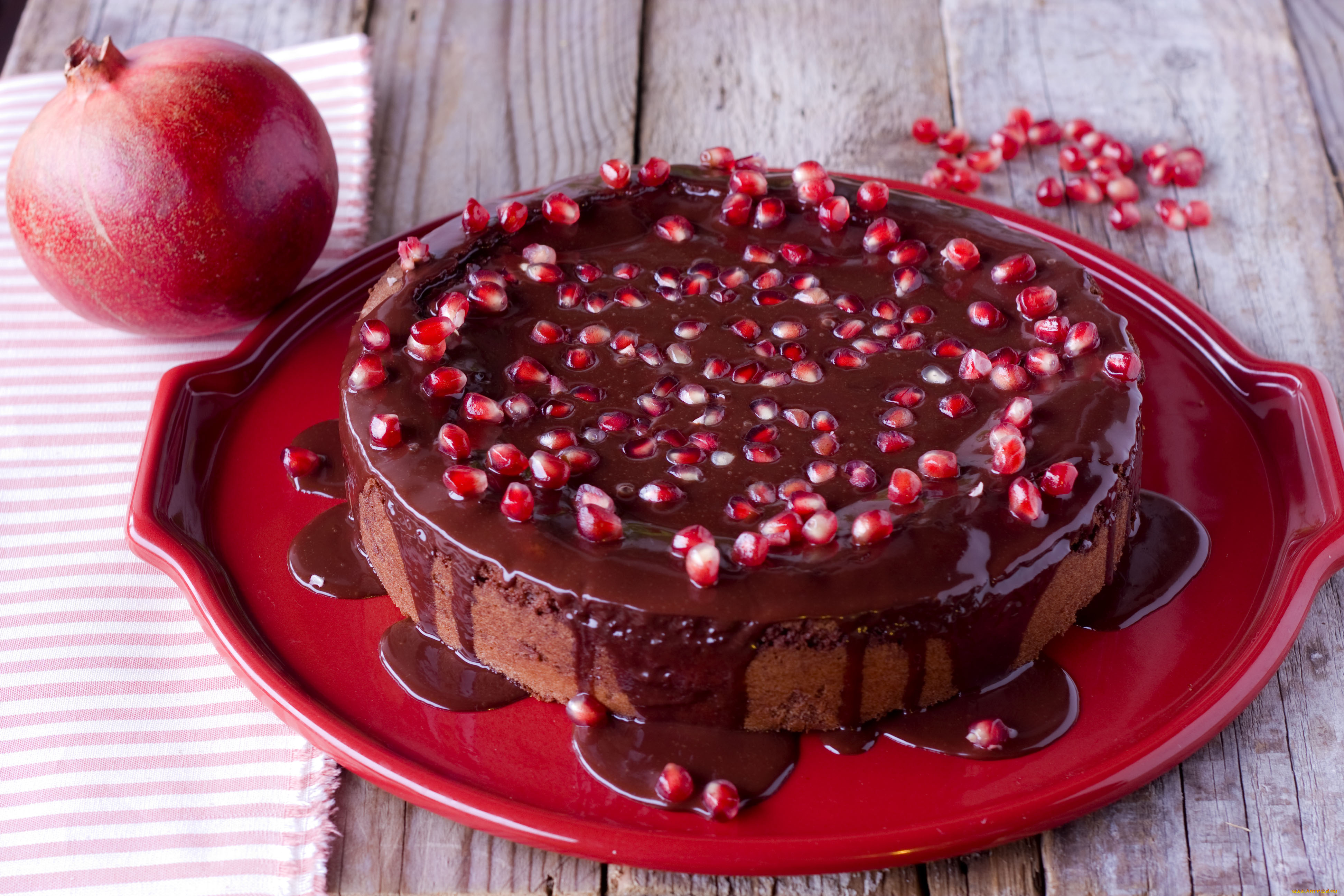 еда, торты, гранат, торт, салфетка