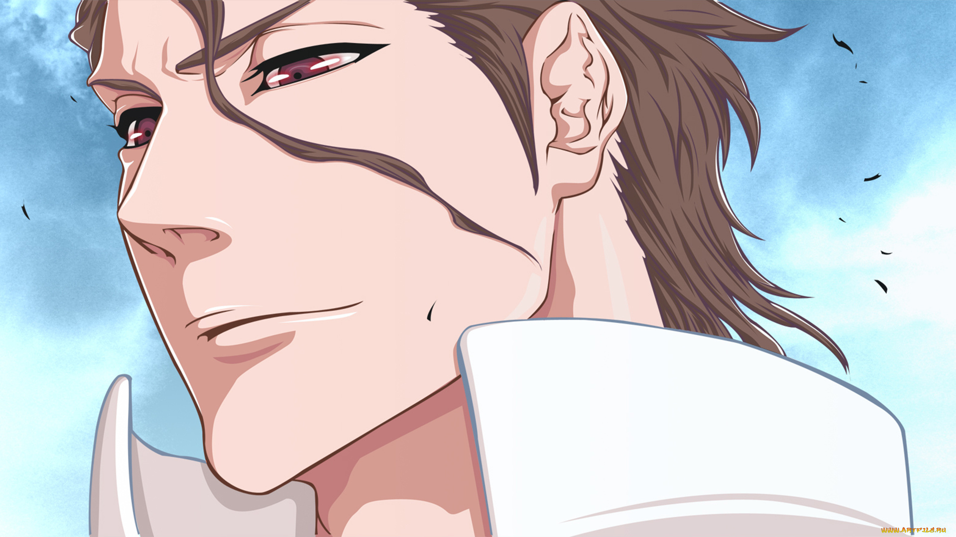 аниме, bleach, лицо, shinigami, парень, anime, art, aizen, sousuke