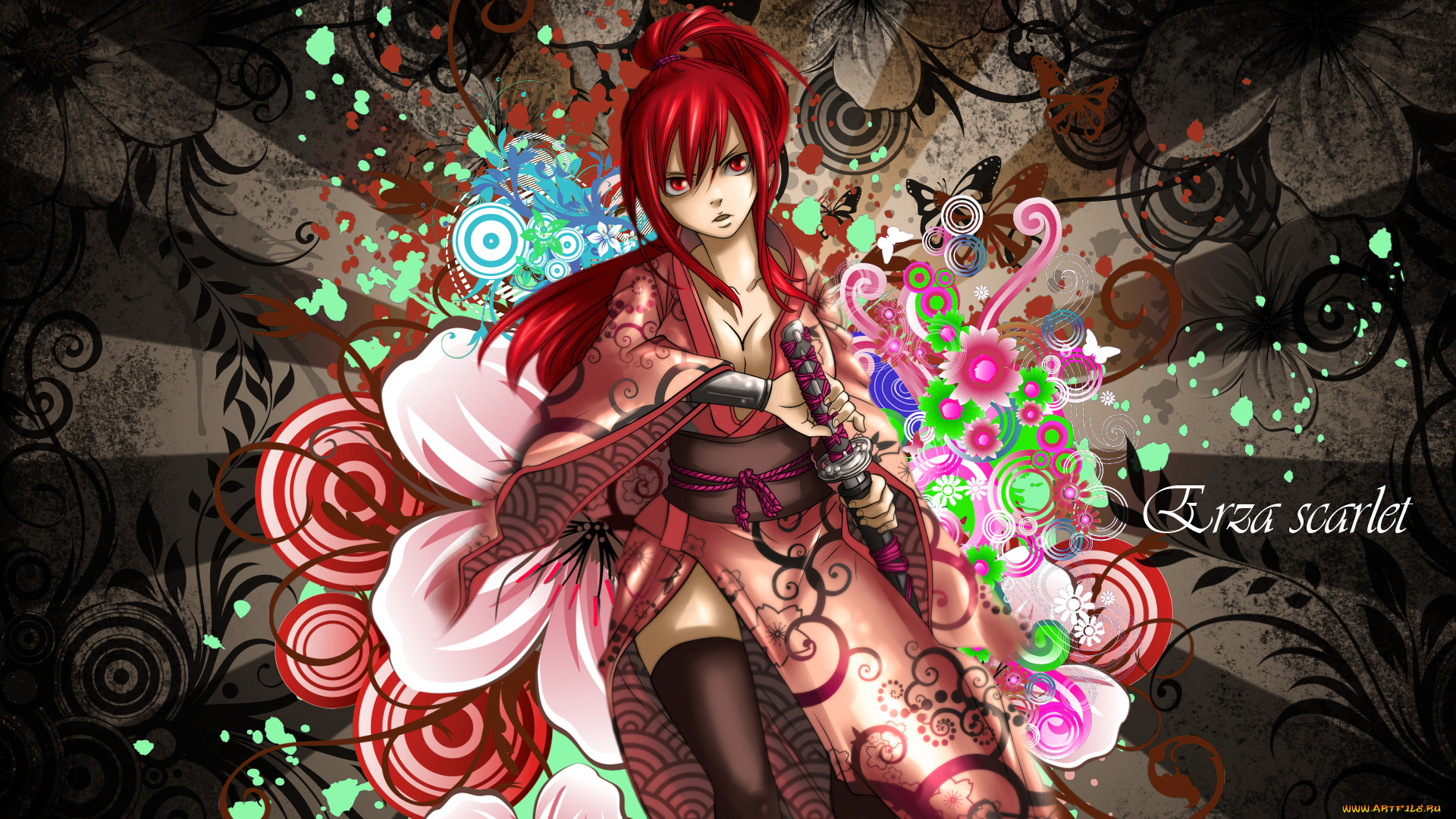 аниме, fairy, tail, меч, elza, волшебник, маг, чародей