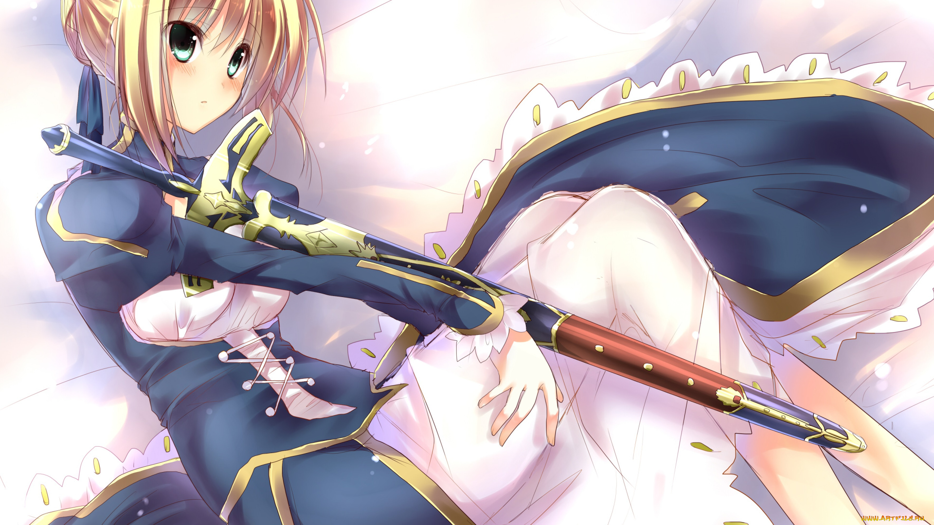 аниме, fate, stay, night, блондинка, девушка, saber, ibukitouka