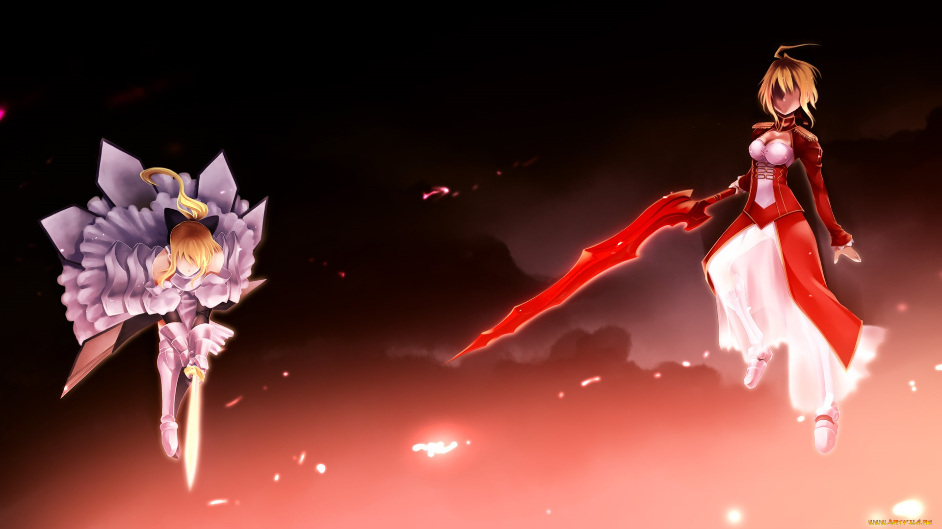 аниме, fate, stay, night, saber, alter, мечи, доспехи, девушки, lily, extra