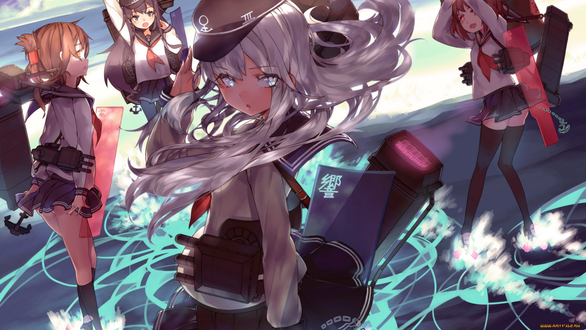 аниме, kantai, collection, kantai, collection, akatsuki, kancolle, девушки, leung, ka, che, inazuma, ikazuchi, hibiki