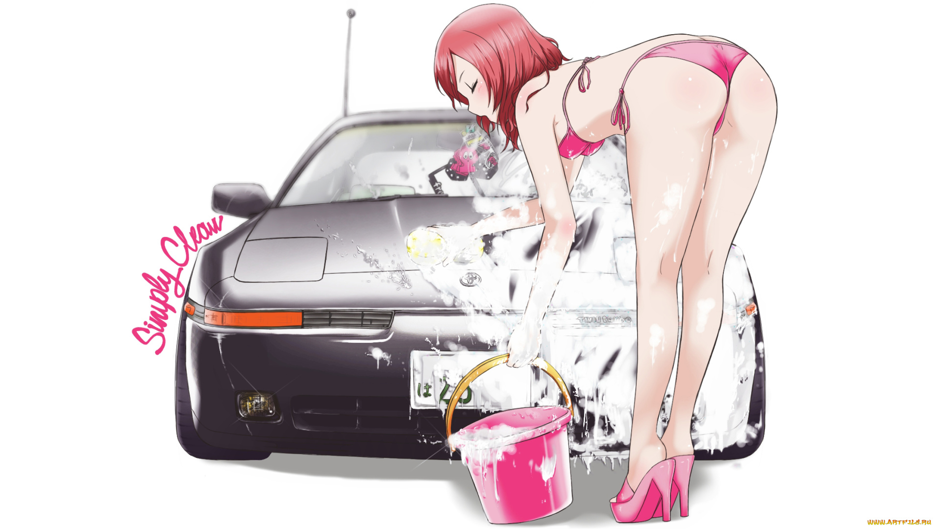 аниме, love, live, , school, idol, project, фон, моет, купальник, девушка, sweeter, h110111, пена, автомобиль, nishikino, maki, love, live, school, idol, project