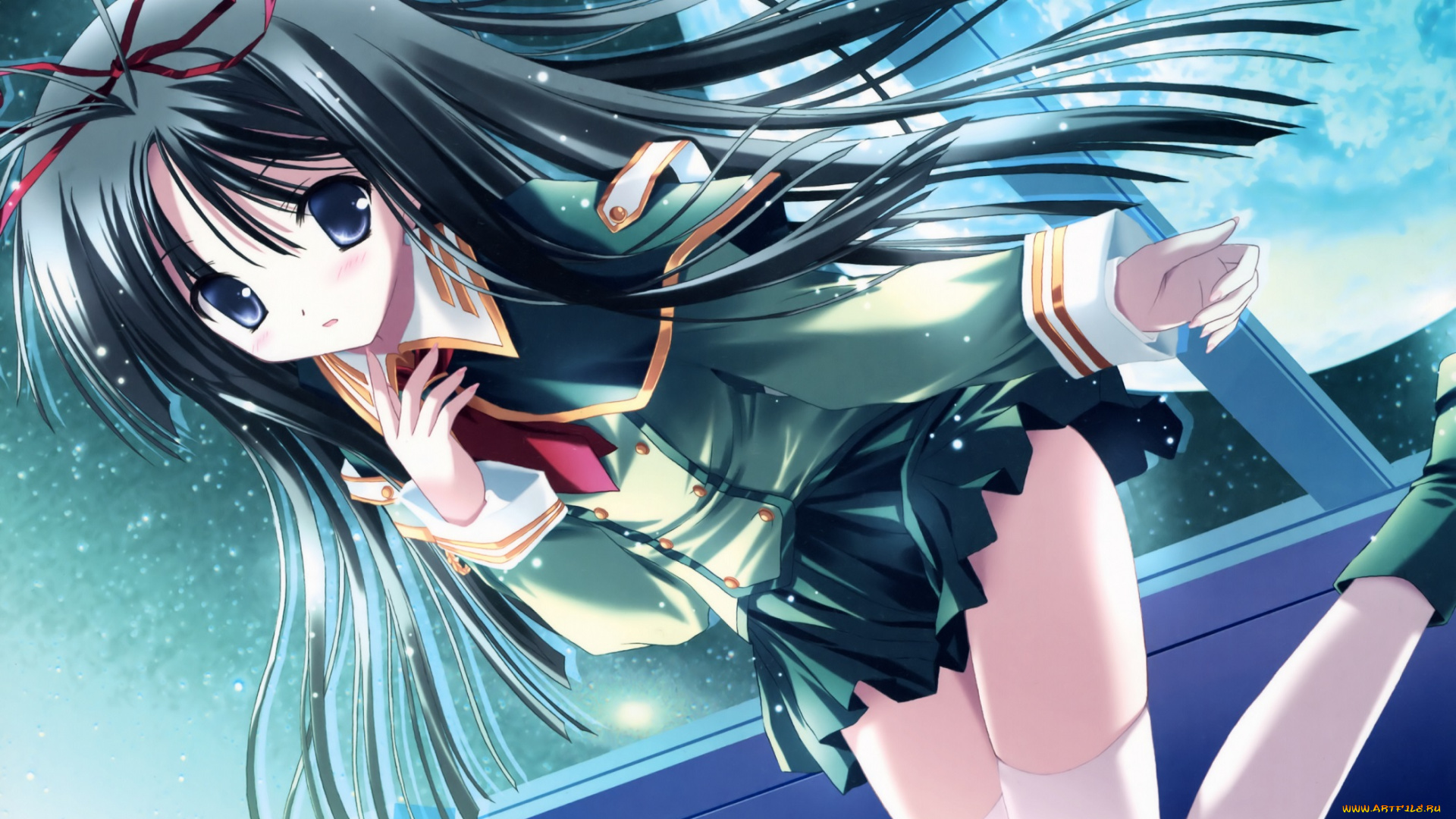 аниме, soul, link, nagase, sayaka, tinkerbell, арт, девушка, взгляд, брюнетка, волосы