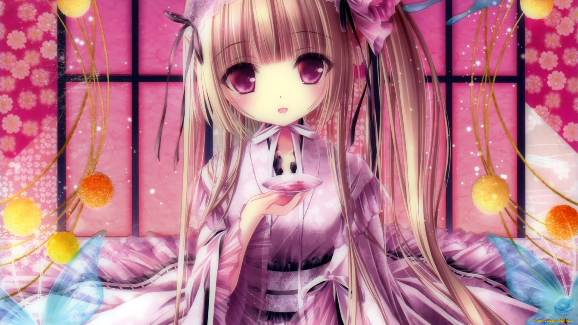 аниме, tinkle, , artbook, волосы, девушка, арт, tinkle, платье