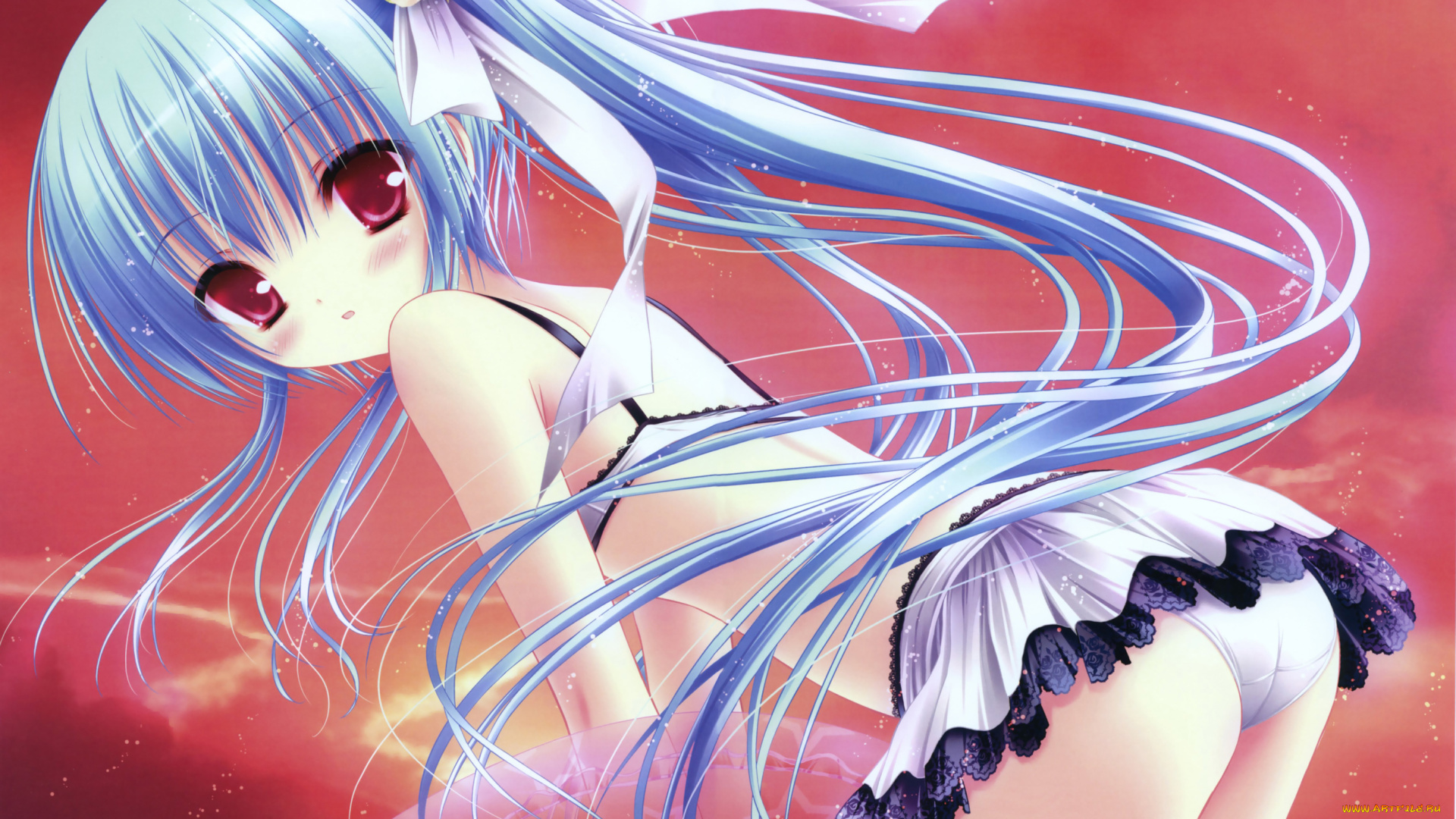 аниме, tinkle, , artbook, волосы, девушка, арт, платье, tinkle