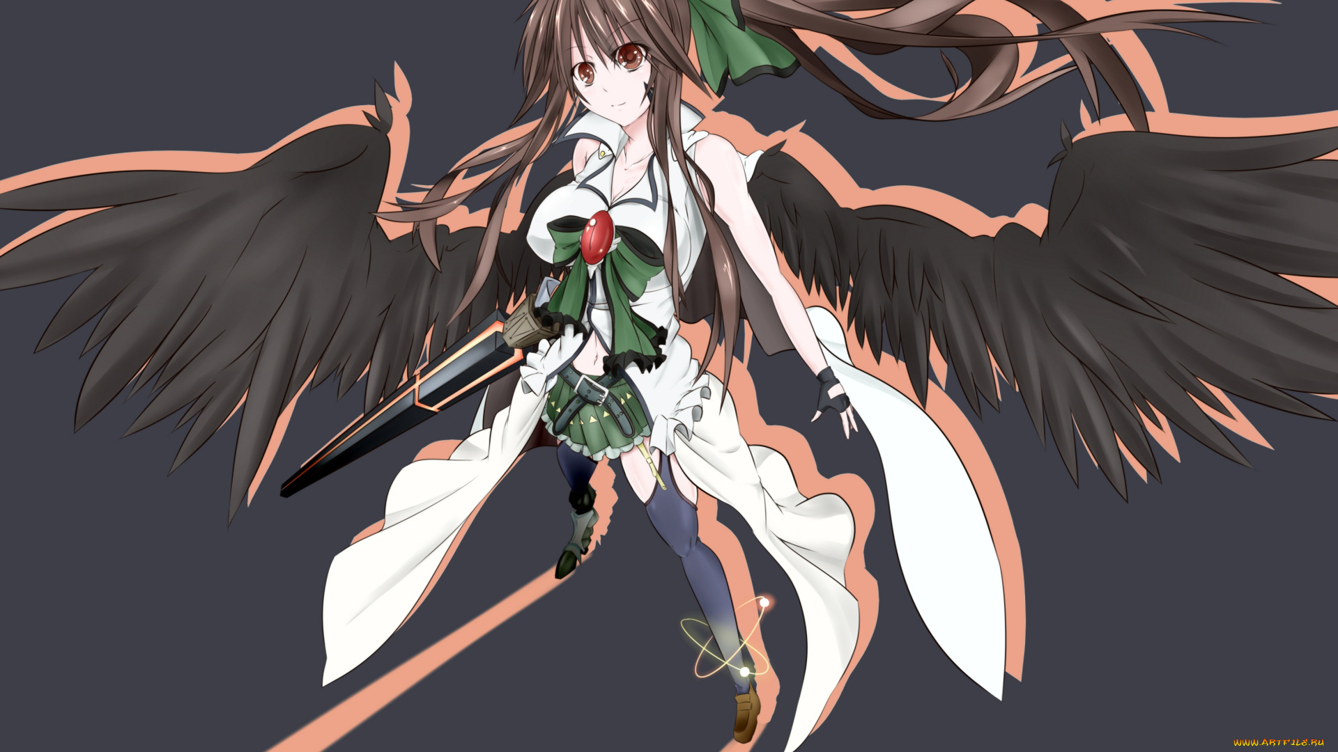 аниме, touhou, девушка, арт, artist, tagme, reiuji, utsuho, крылья