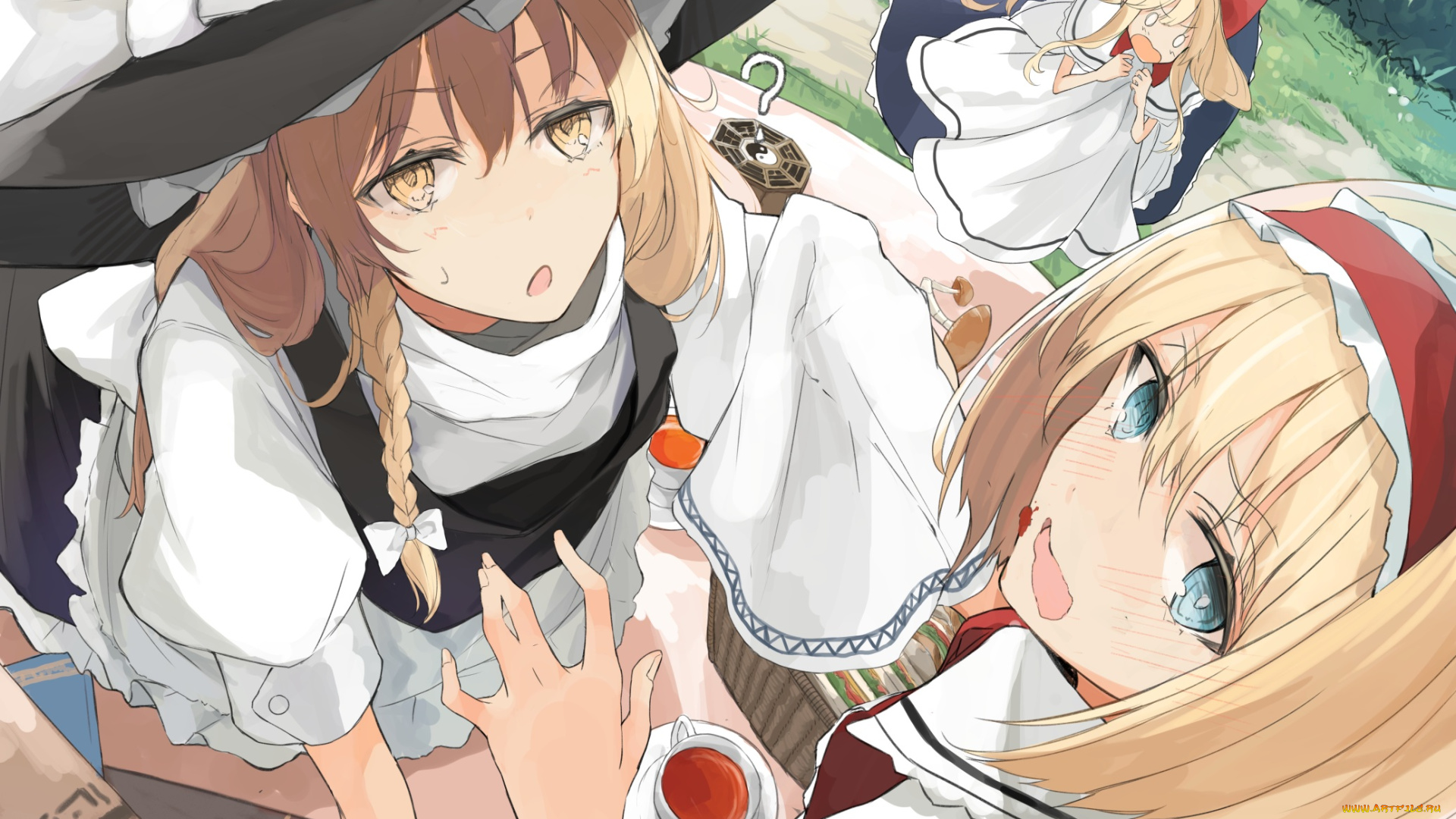 аниме, touhou, miruto, netsuki, shanghai, doll, kirisame, marisa, alice, margatroid