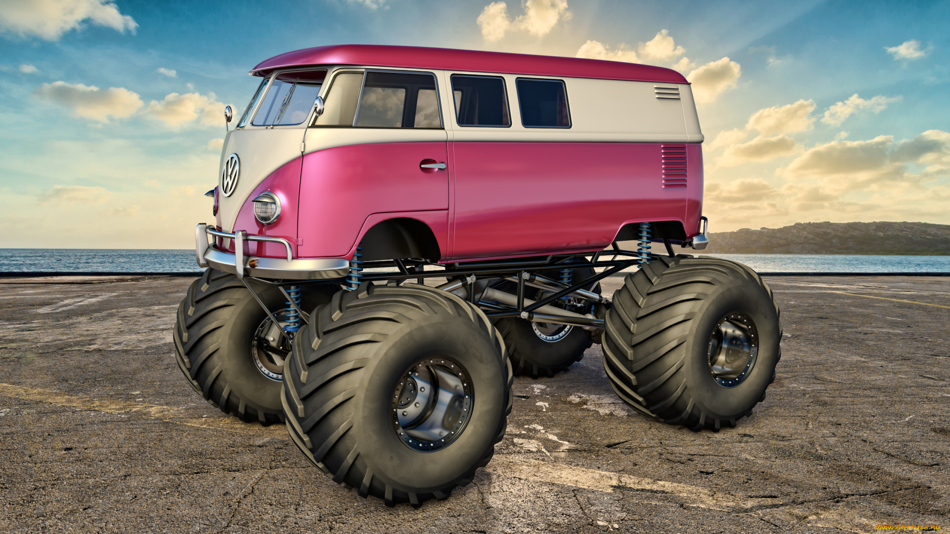 автомобили, 3д, camper, monster