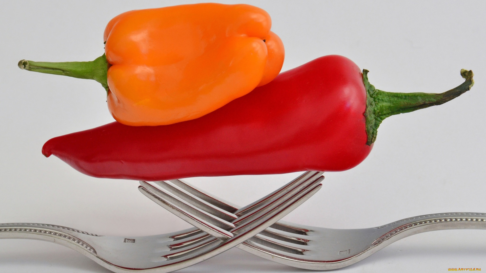 еда, перец, вилки, стручки