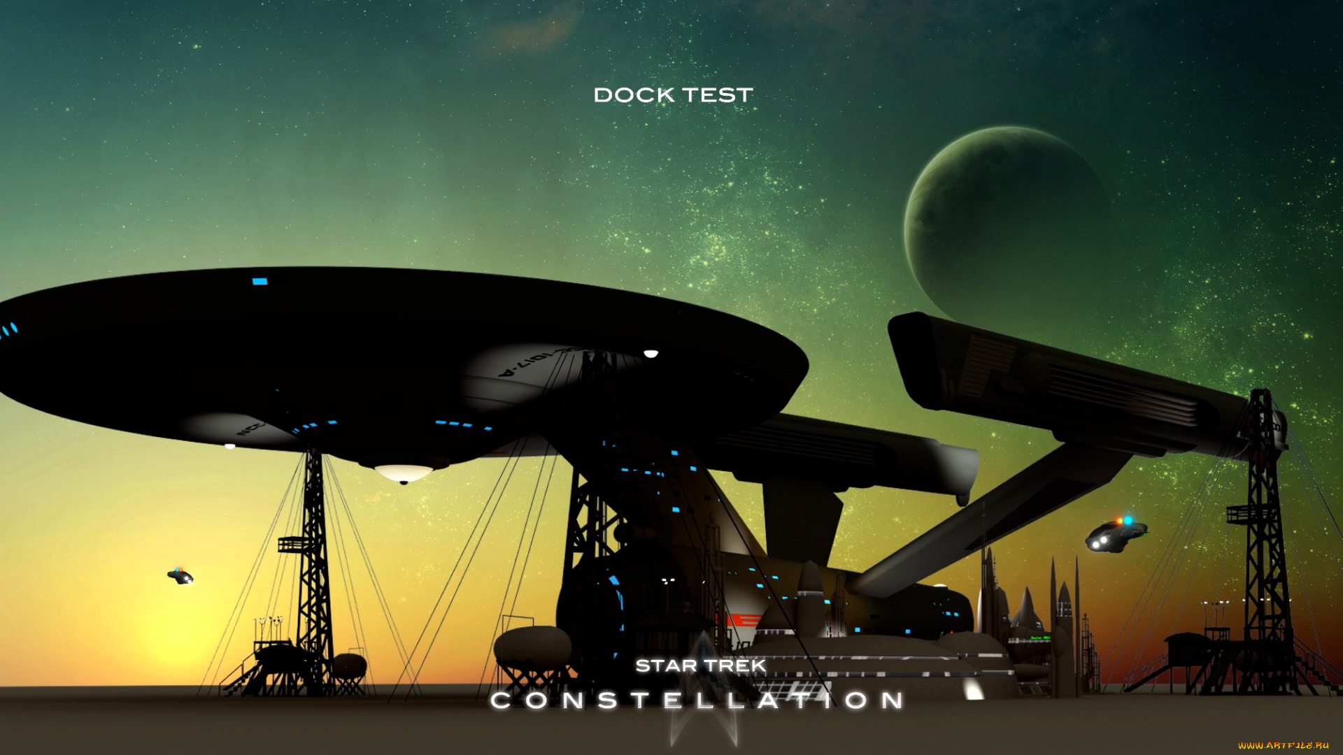 star, trek, constellation, видео, игры, -, star, trek, constellation, стартовая, площадка, космический, корабль