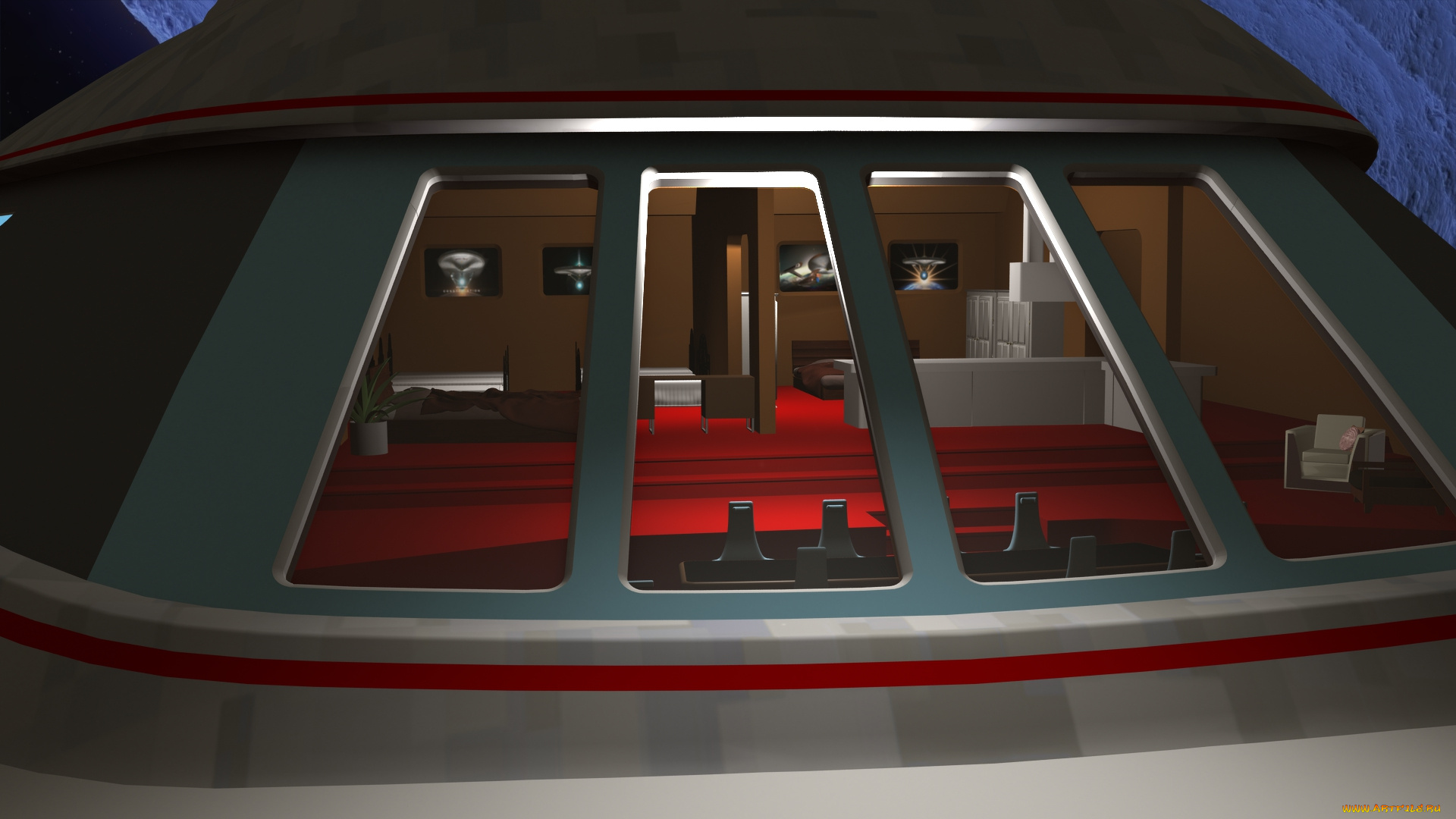 видео, игры, -, star, trek, constellation, кабина, космический, корабль, полет, вселенная