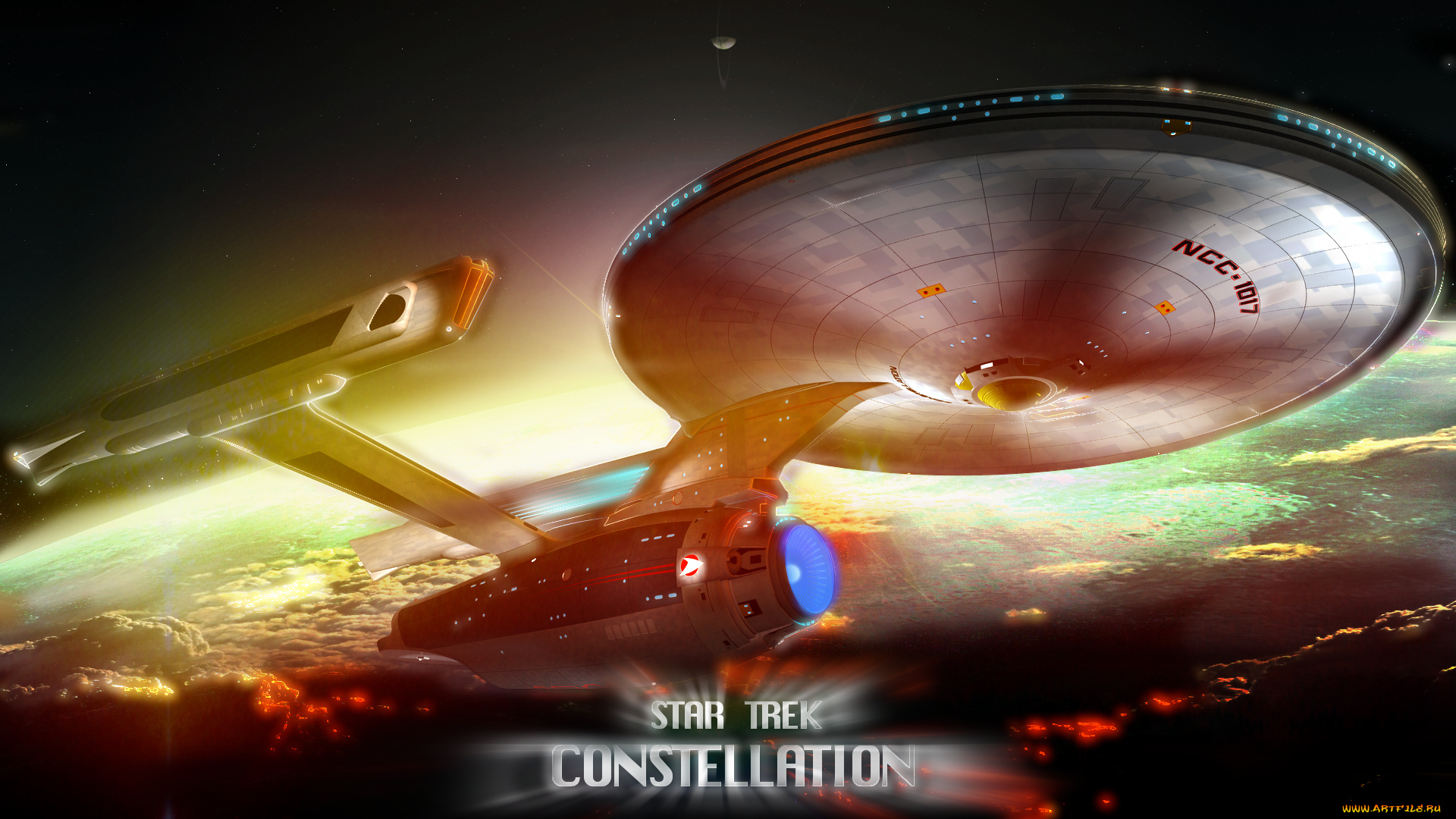 видео, игры, -, star, trek, constellation, планета, вселенная, полет, космический, корабль
