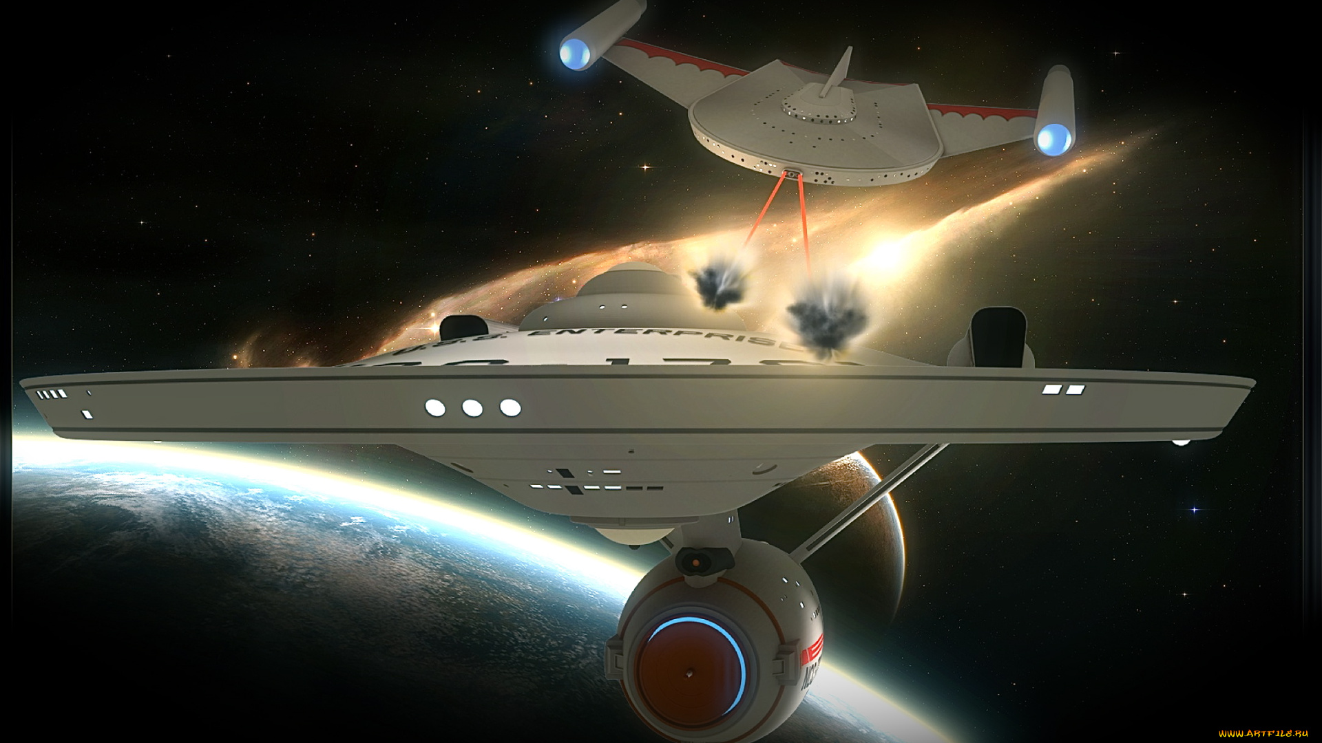 видео, игры, -, star, trek, constellation, планета, вселенная, полет, космический, корабль