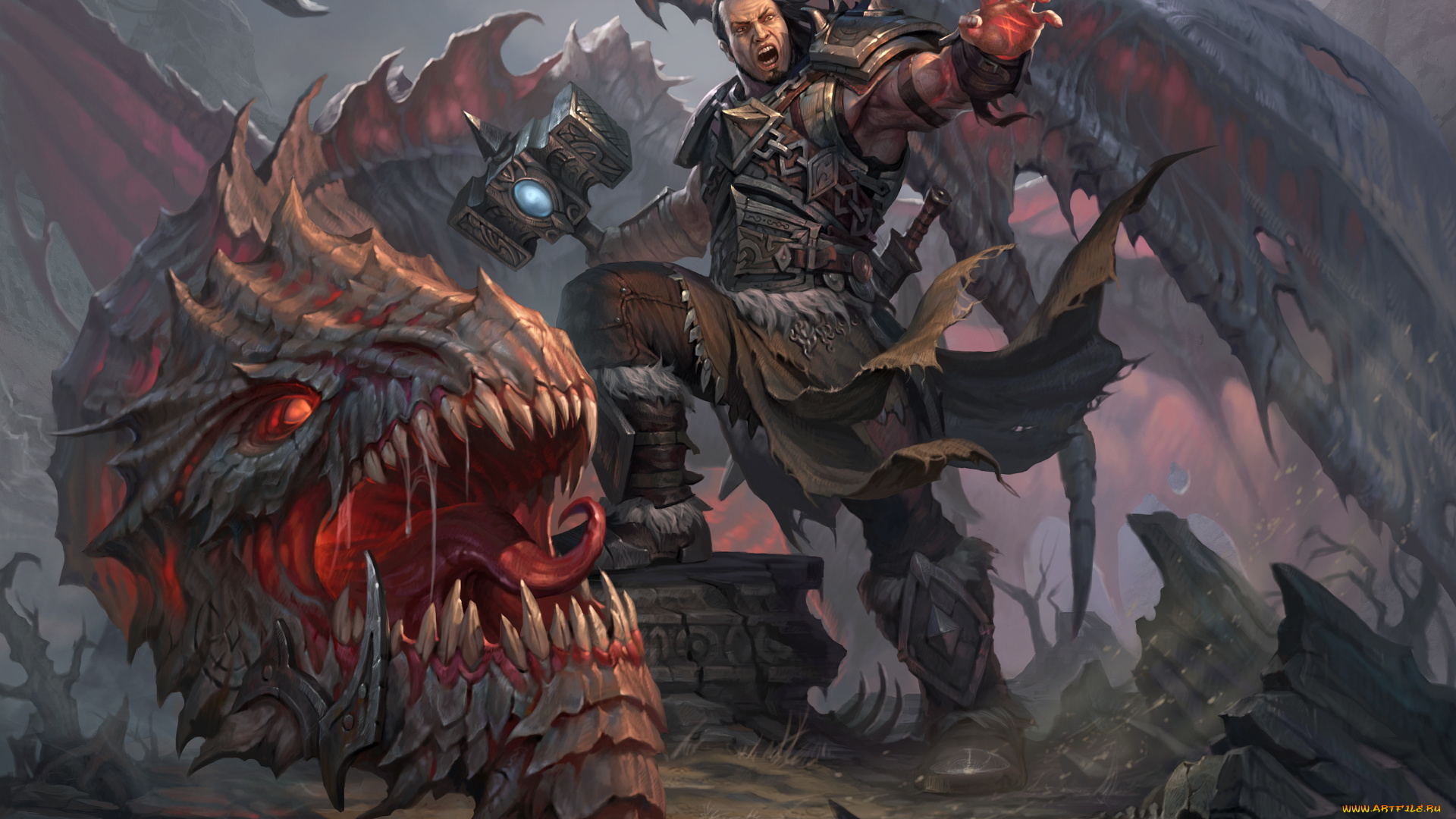 видео, игры, драконы, вечности, дракон, воин