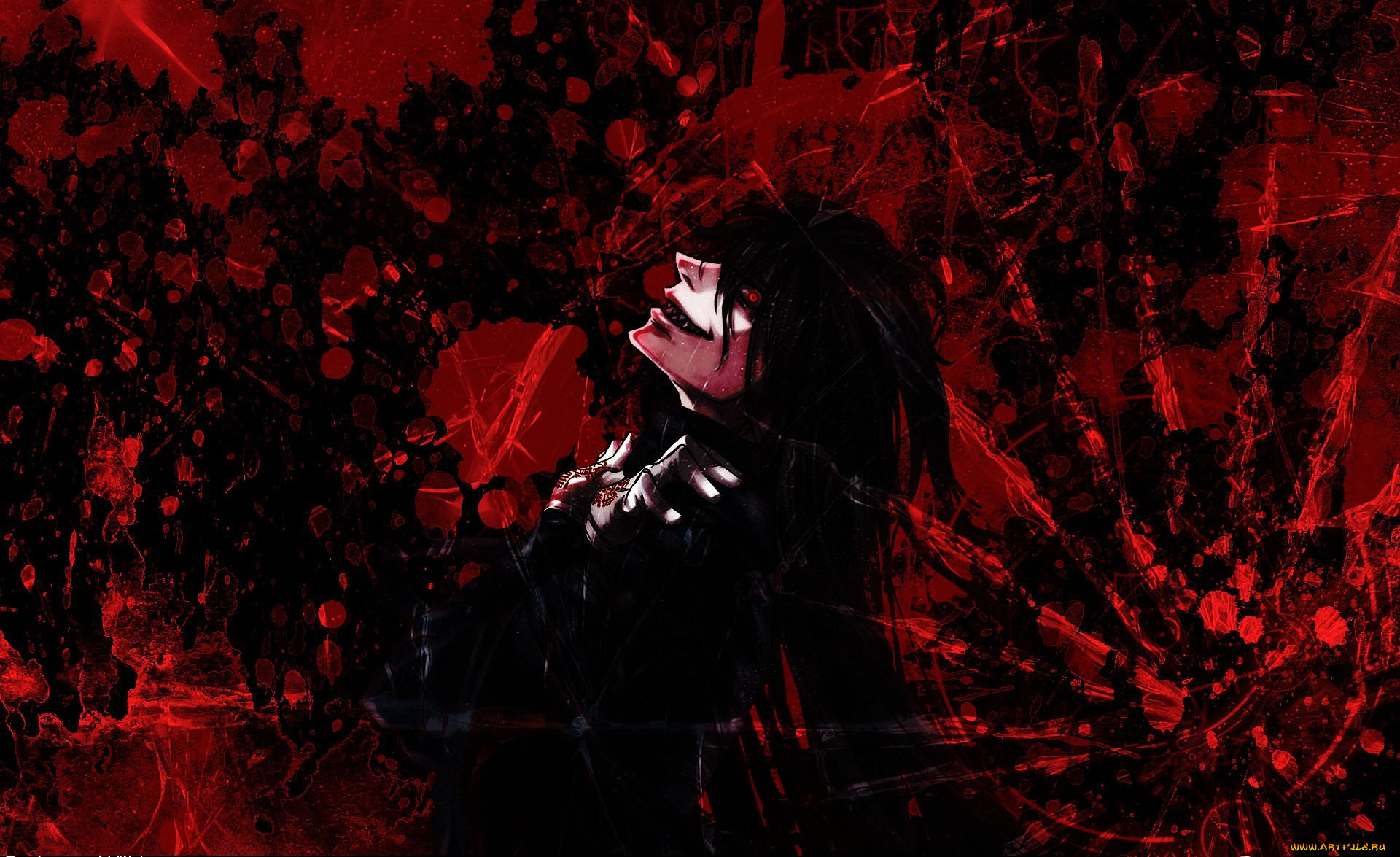 аниме, hellsing, алукард, дракула, вампир, кровь, vampire, draculf, alucard