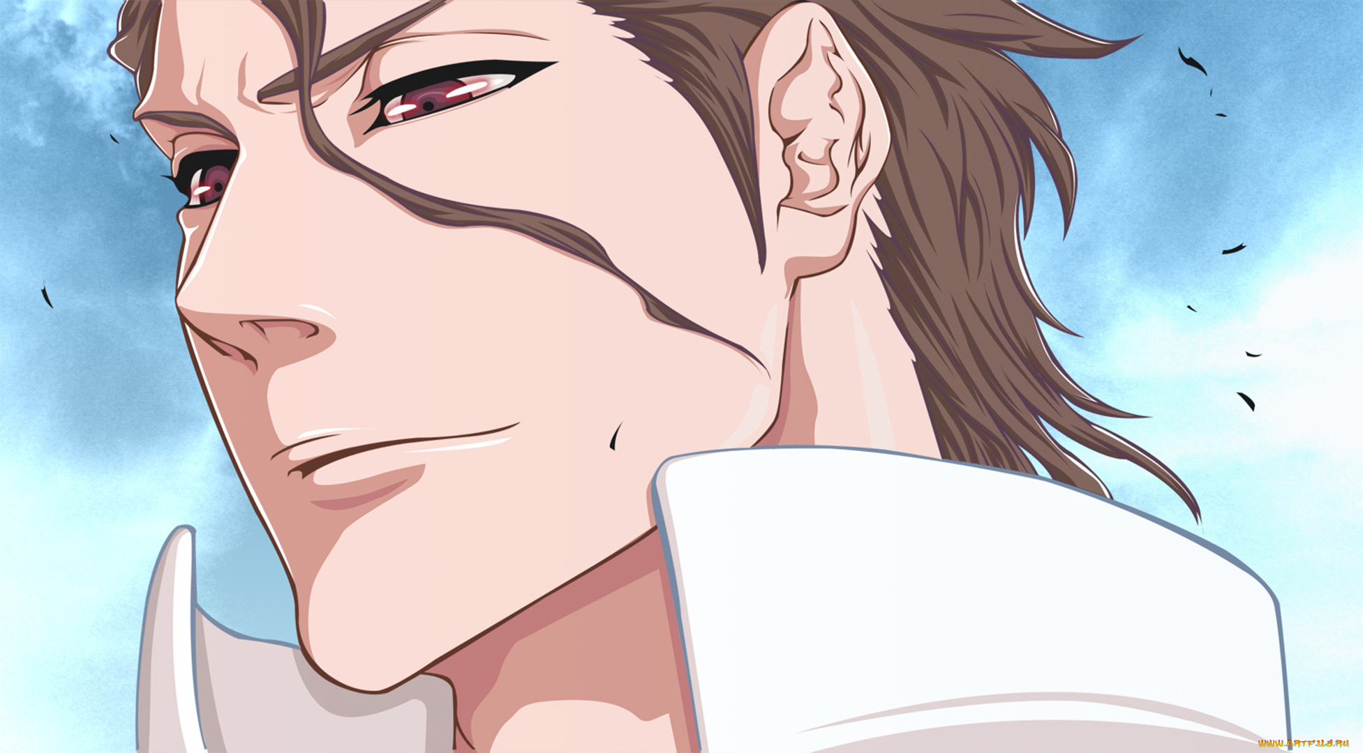 аниме, bleach, лицо, shinigami, парень, anime, art, aizen, sousuke