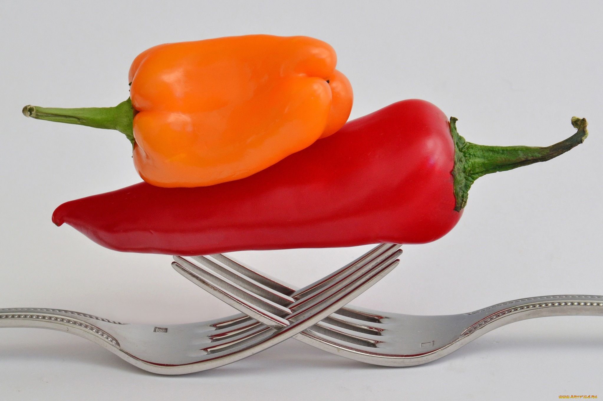 еда, перец, вилки, стручки