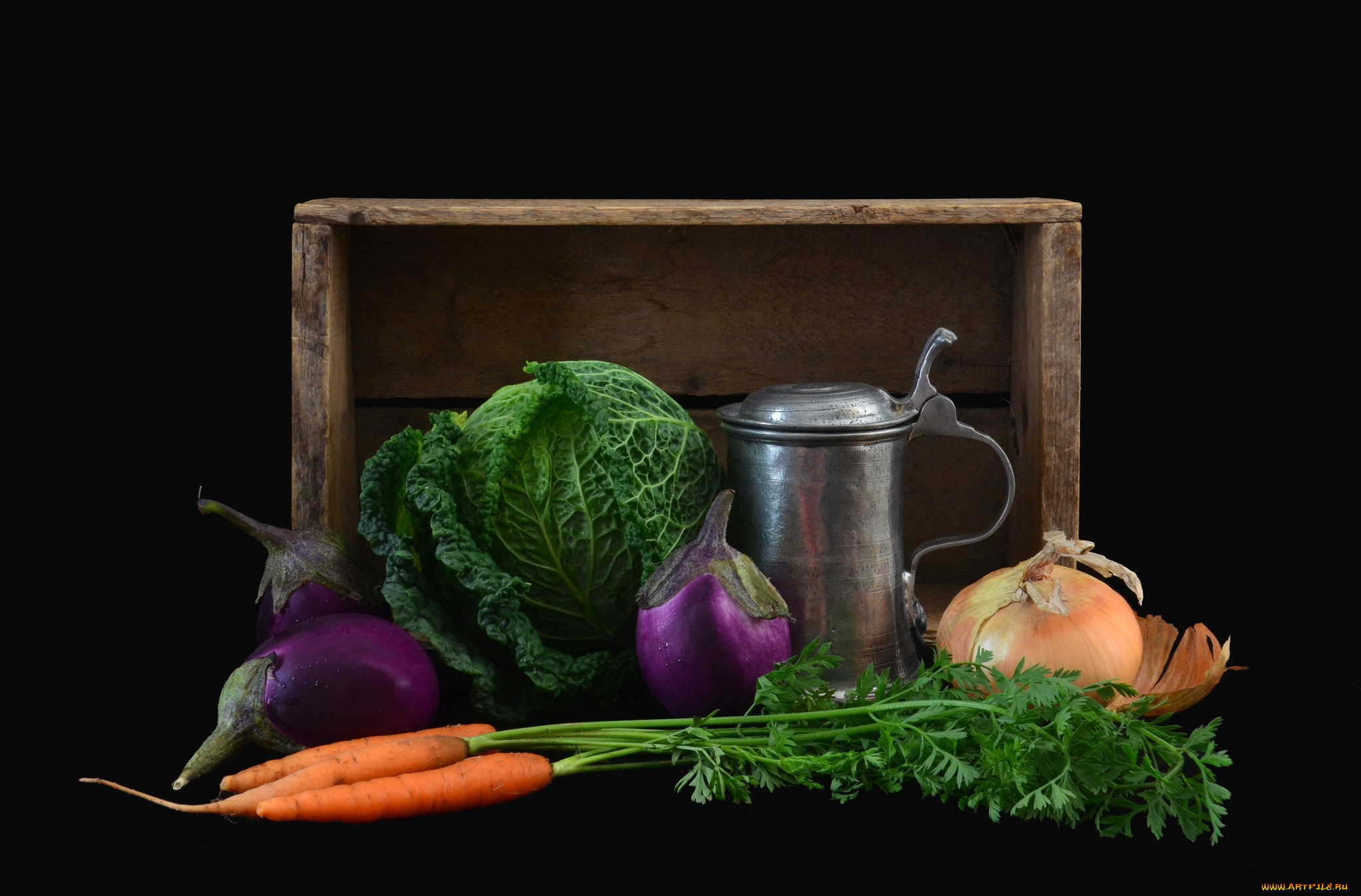 еда, овощи, баклажаны, капуста, морковка, лук