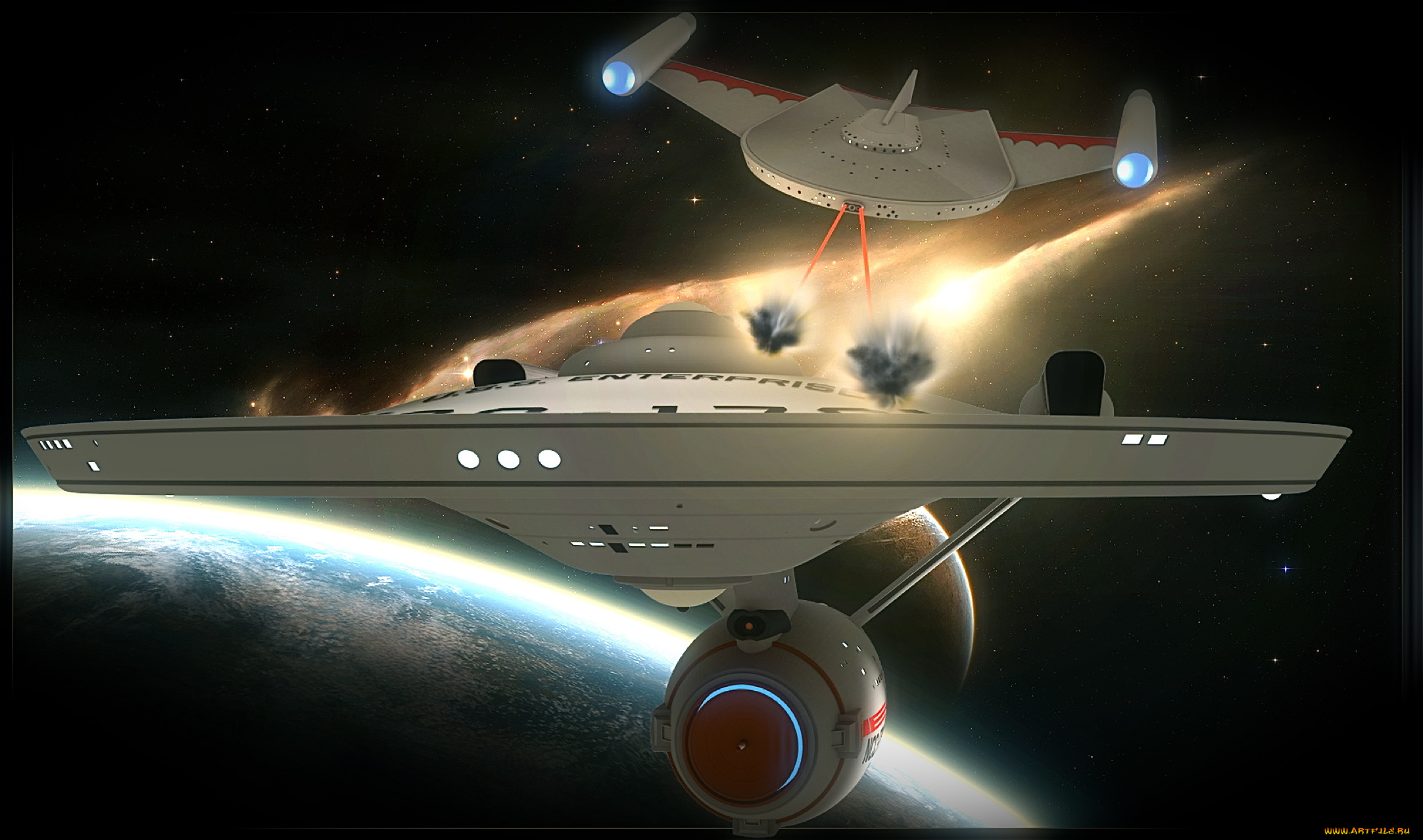 видео, игры, -, star, trek, constellation, планета, вселенная, полет, космический, корабль