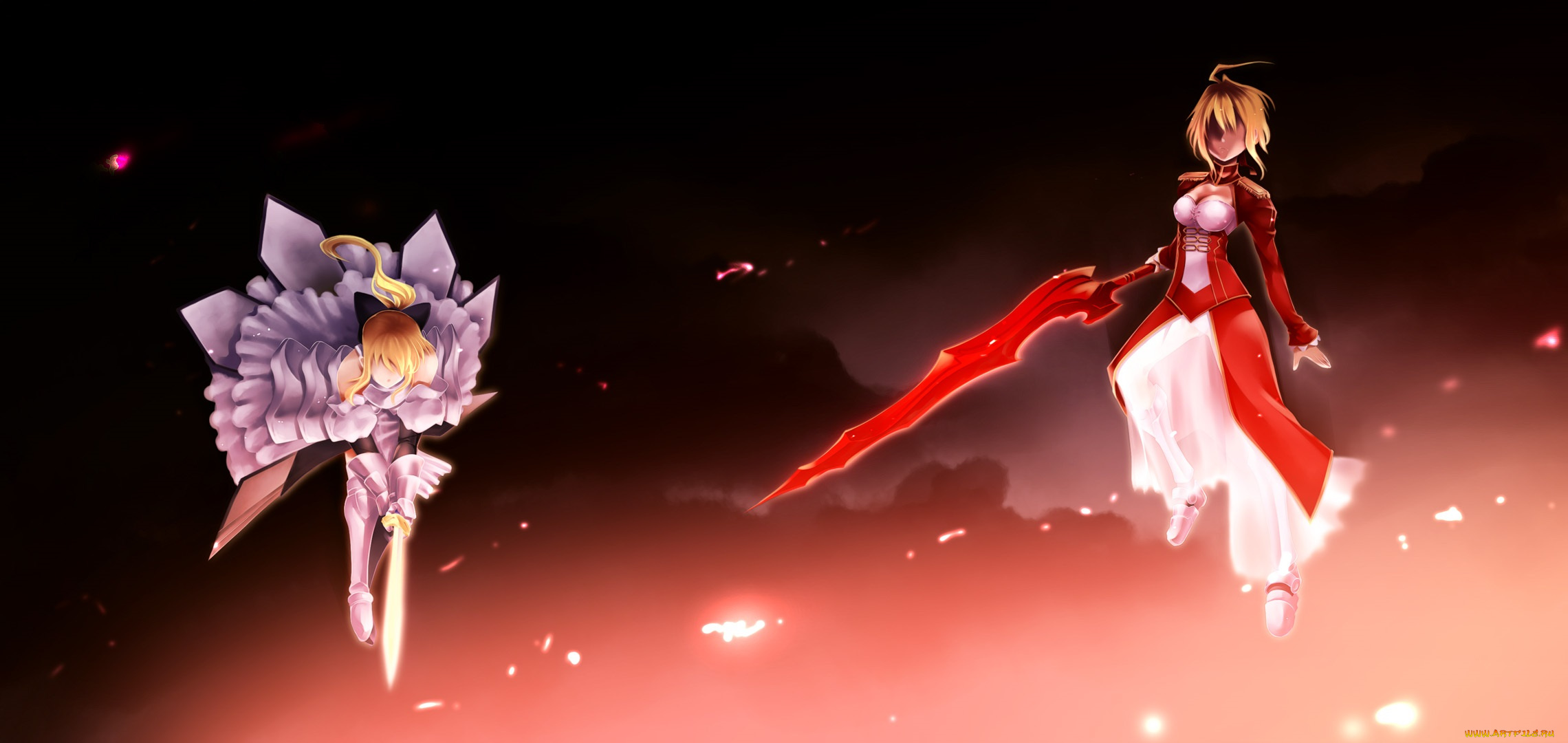 аниме, fate, stay, night, saber, alter, мечи, доспехи, девушки, lily, extra