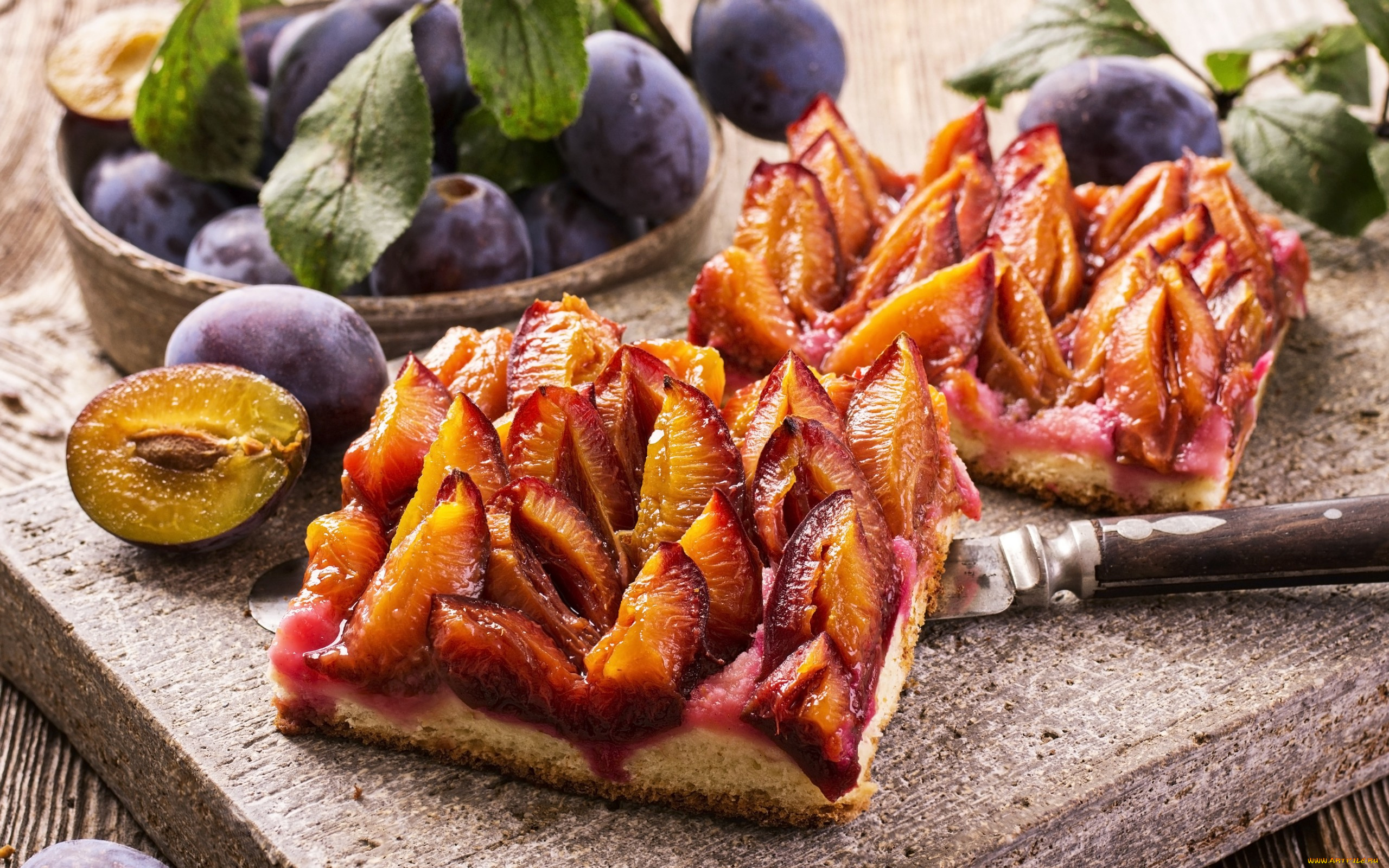 еда, пироги, сливовый, сливы