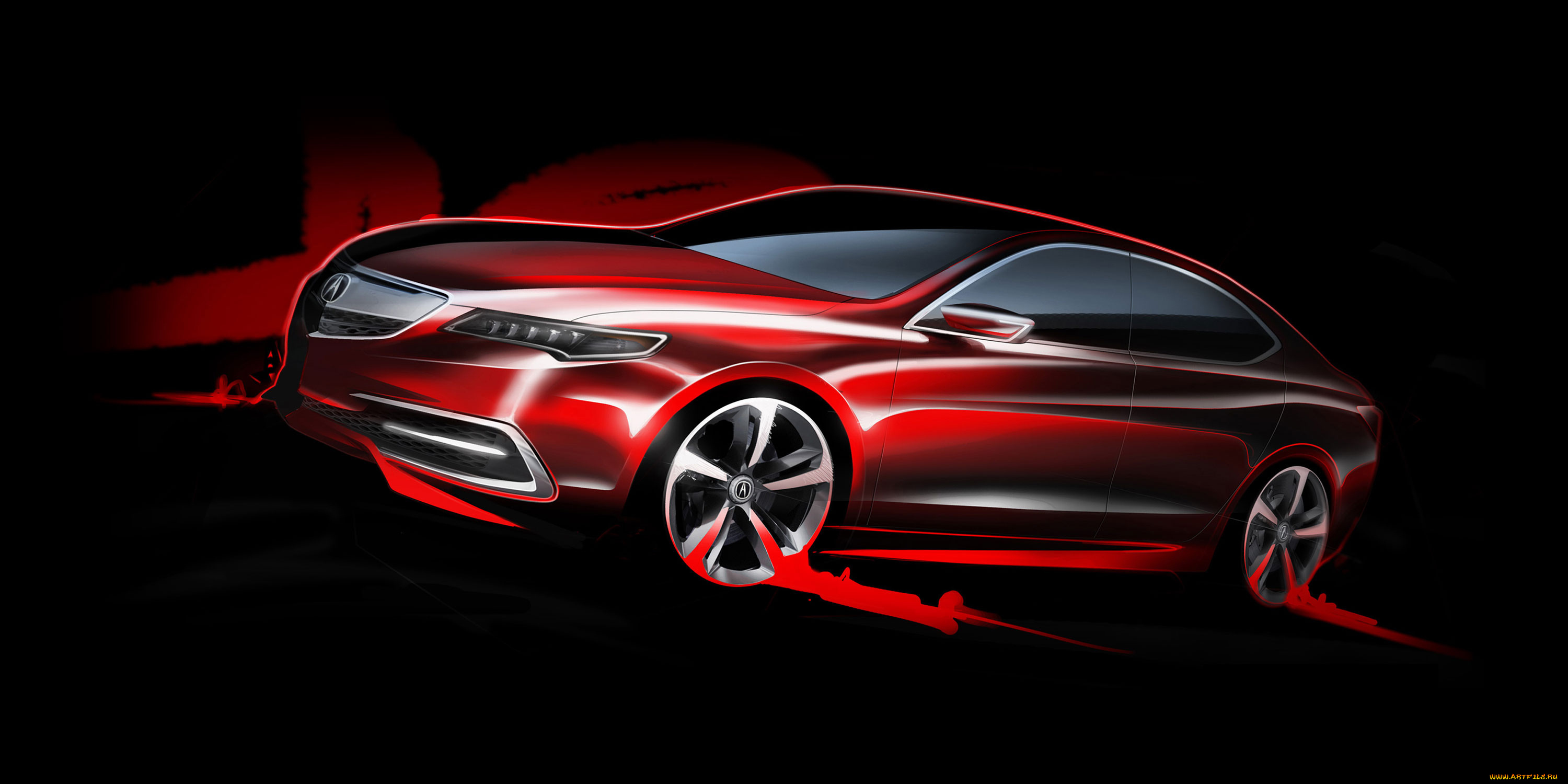 acura, tlx, автомобили, рисованные, acura, скетч, tlx, рисунок, акура