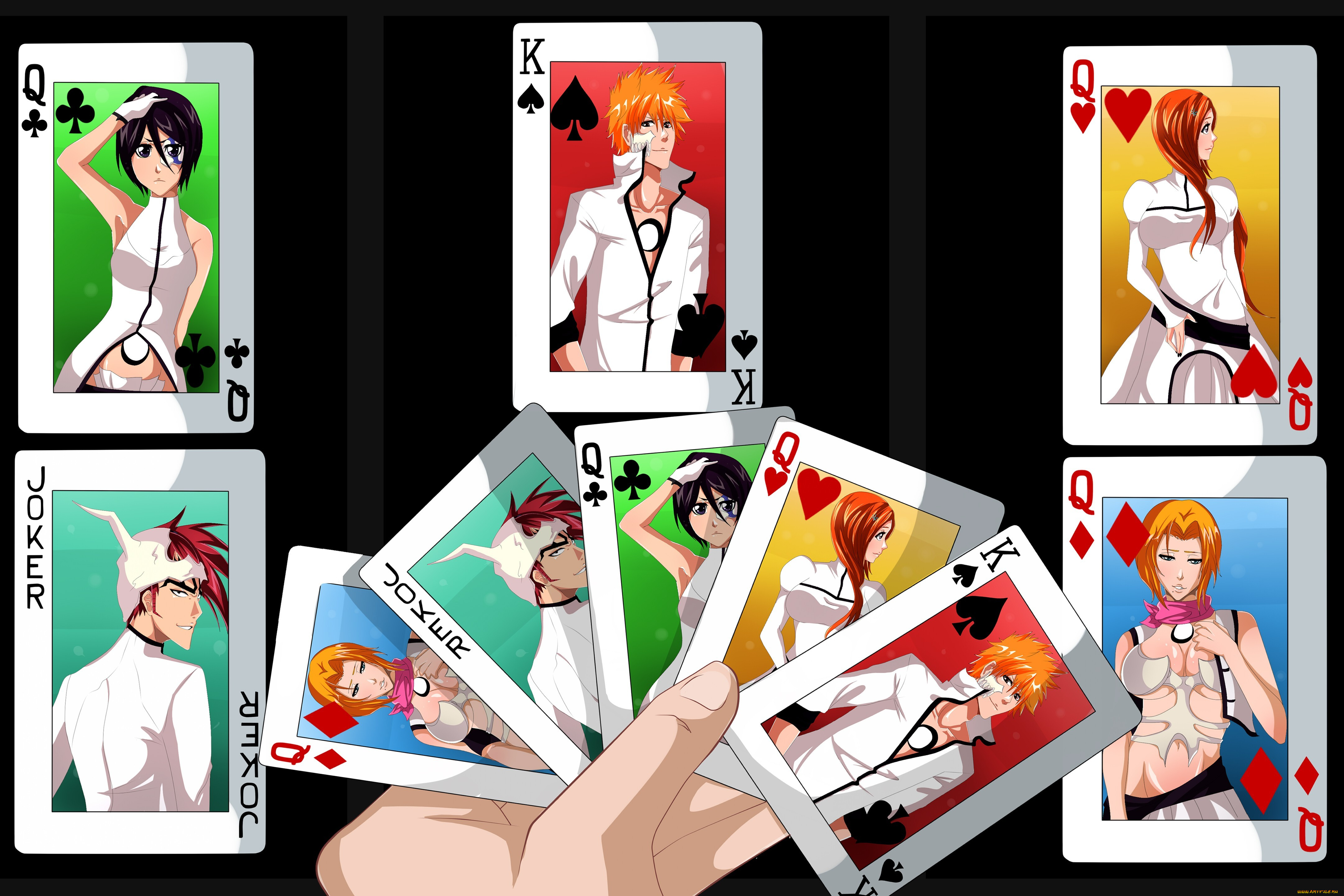 аниме, bleach, аранкар, карты, блич