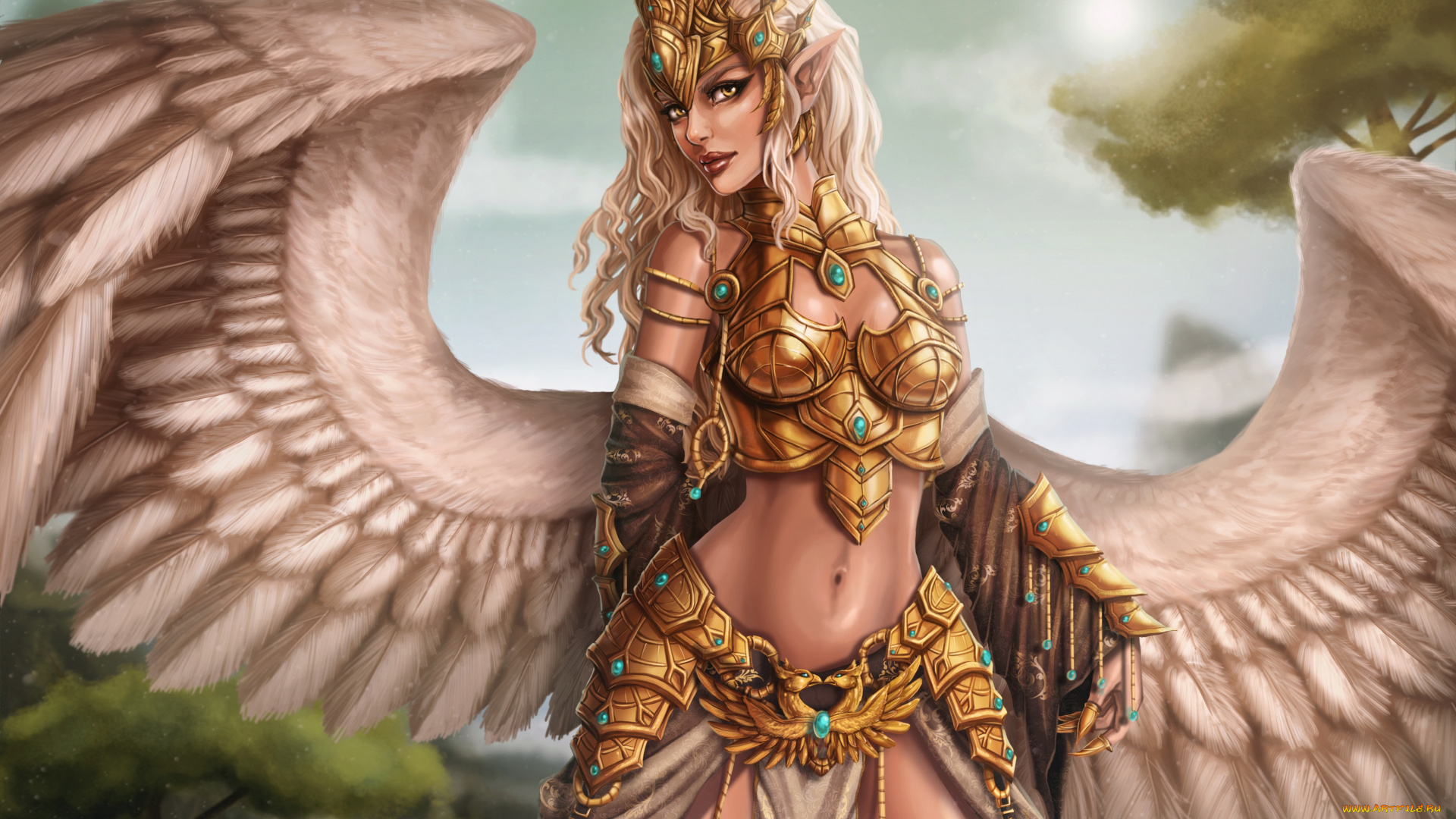 фэнтези, ангелы, доспехи, крылья, ангел, девушка