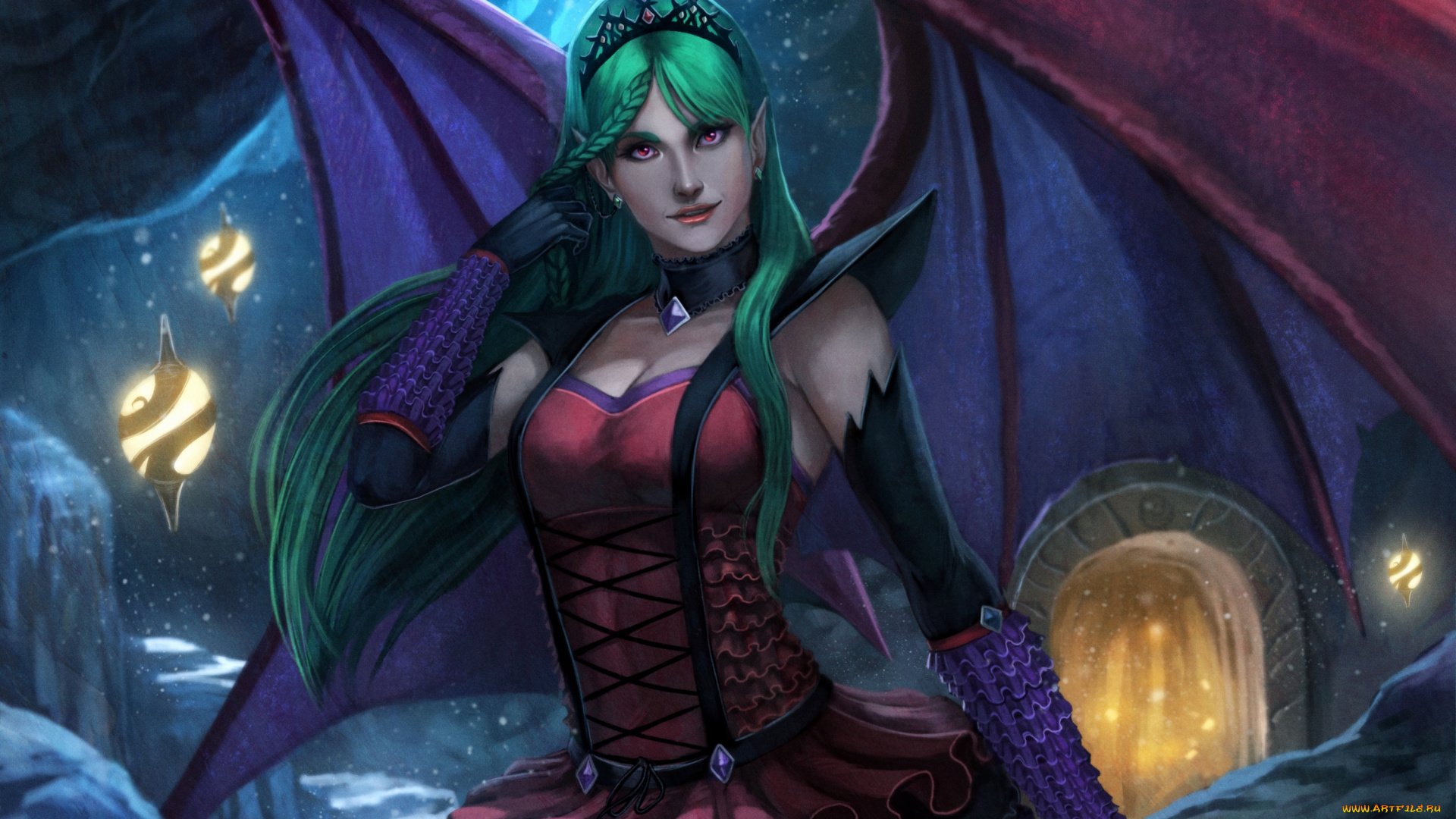 фэнтези, демоны, девушка, крылья, демон