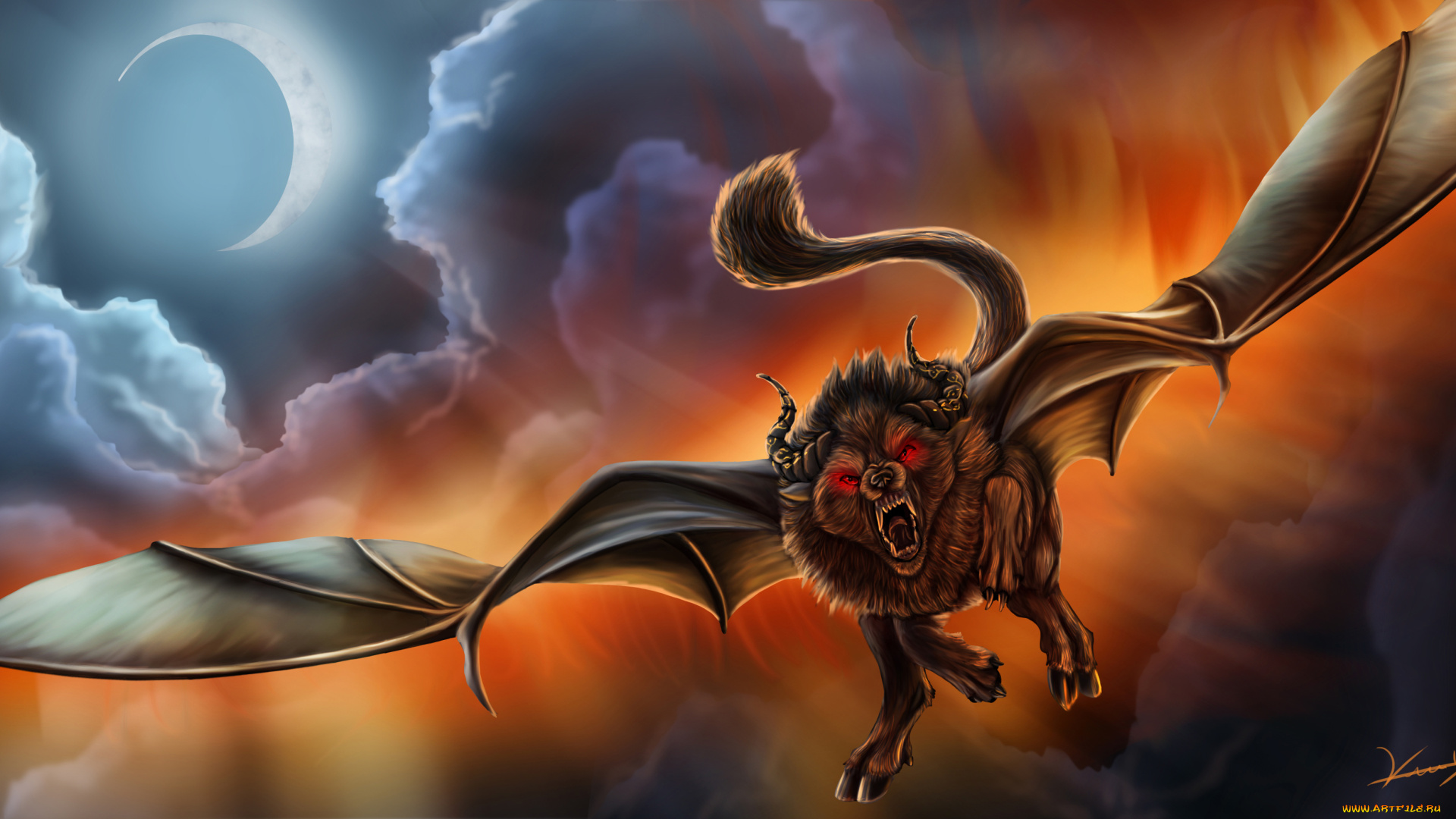 фэнтези, существа, крылья, существо, монстр, чудовище