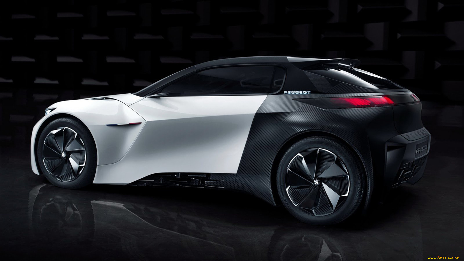 peugeot, fractal, concept, 2015, автомобили, peugeot, fractal, concept, 2015, чёрный, фон, car