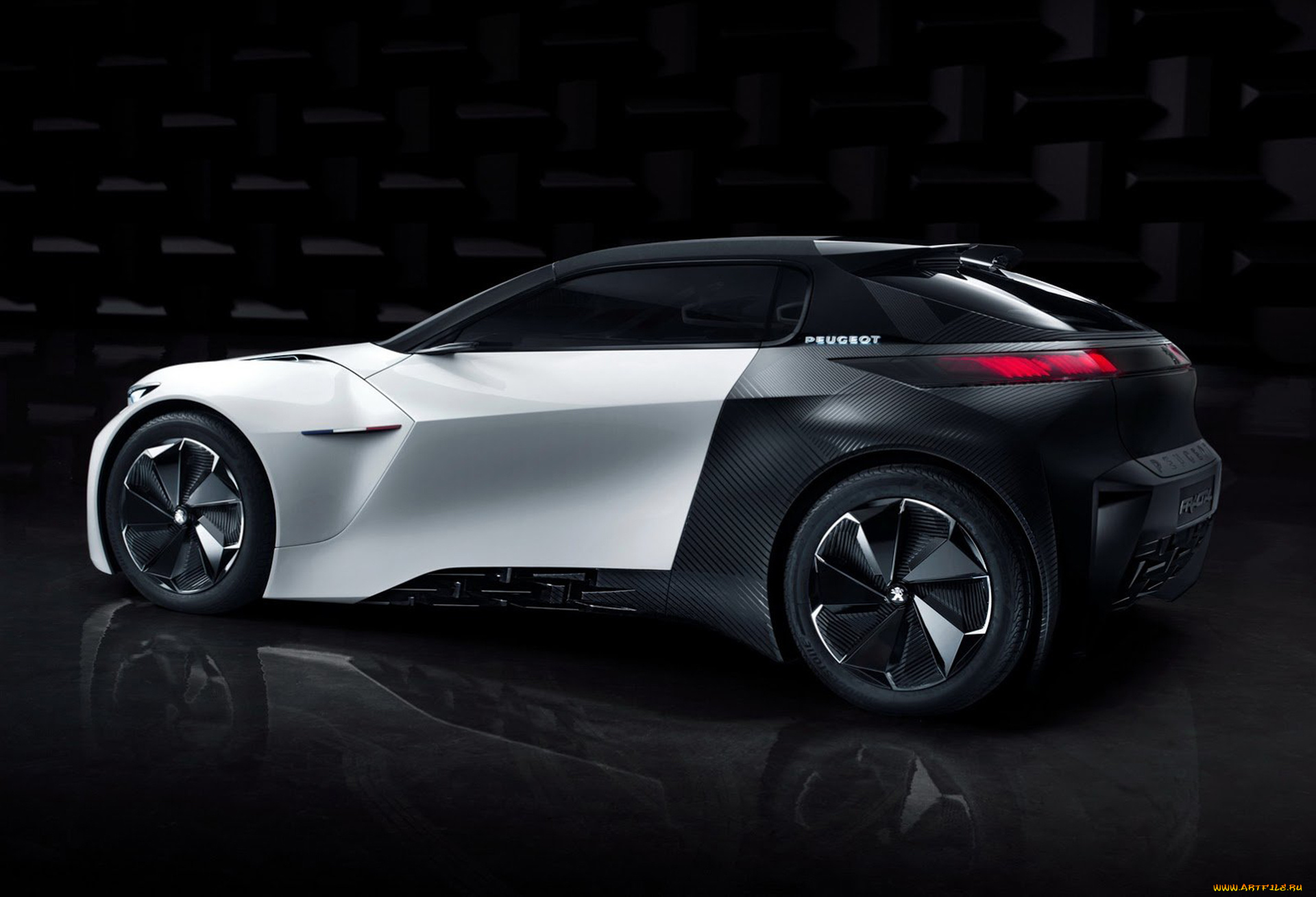 peugeot, fractal, concept, 2015, автомобили, peugeot, fractal, concept, 2015, чёрный, фон, car