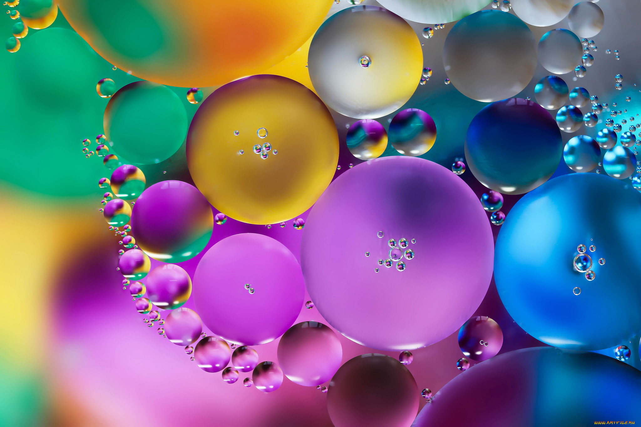 разное, капли, , брызги, , всплески, вода, масло, масляные, круги, пузыри, макро