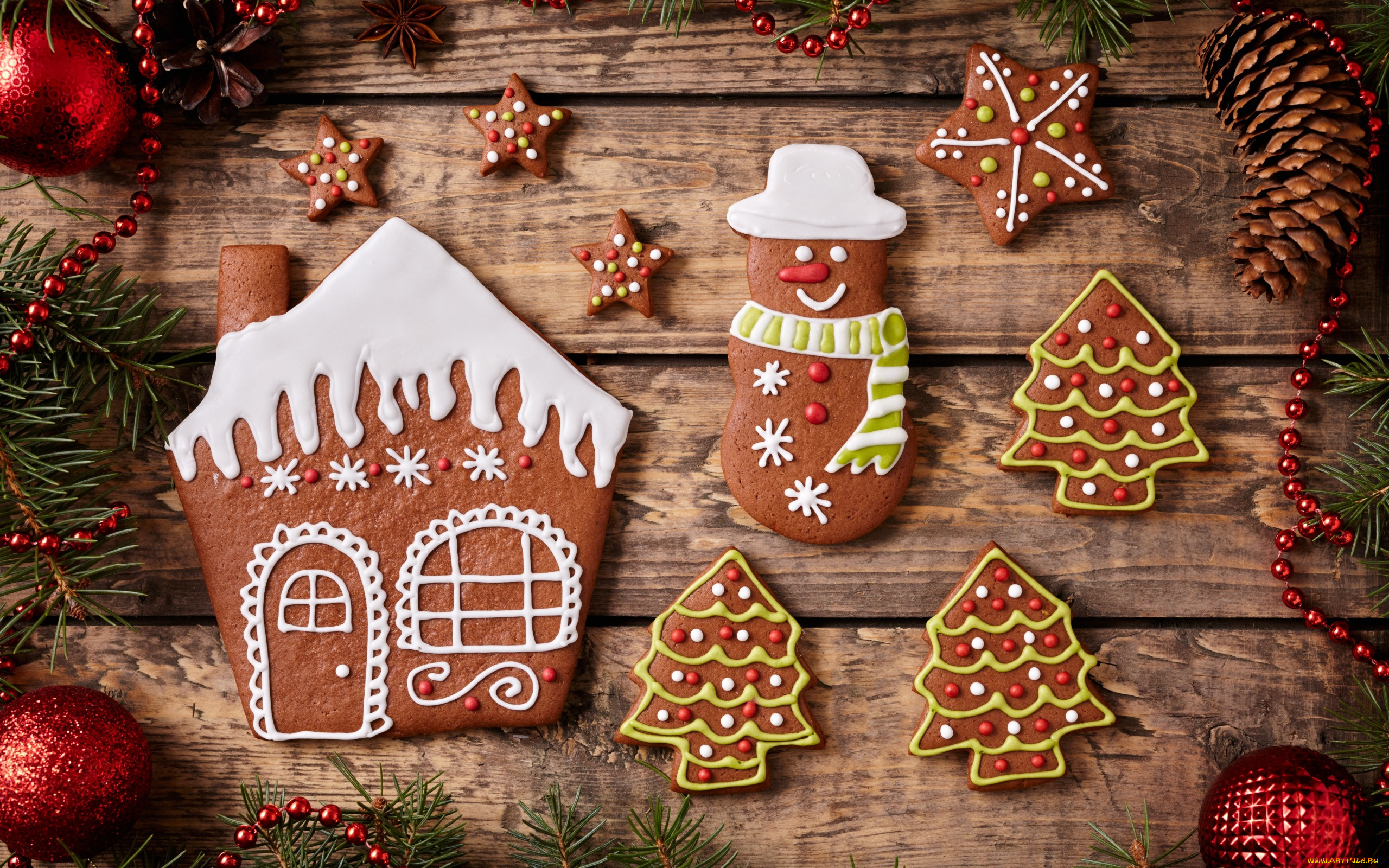 праздничные, угощения, печенье, бусы