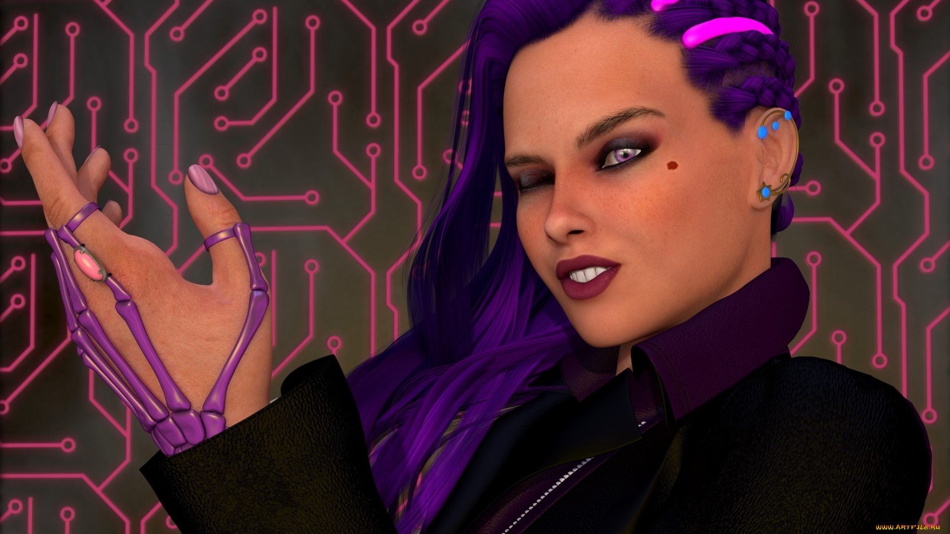 3д, графика, фантазия, , fantasy, фон, взгляд, девушка