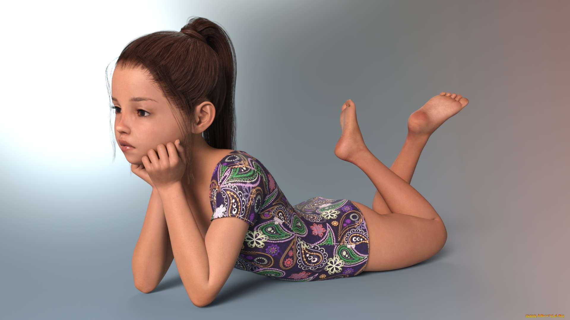 3д, графика, люди, , people, девочка, фон, взгляд