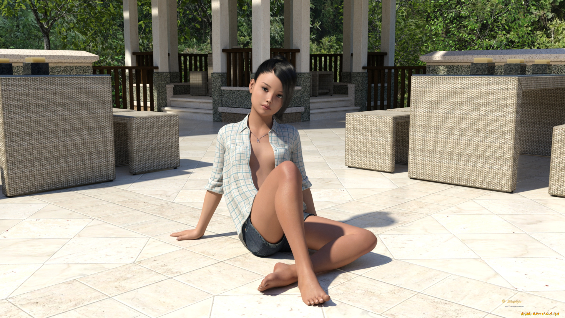 3д, графика, люди, , people, фон, взгляд, девочка