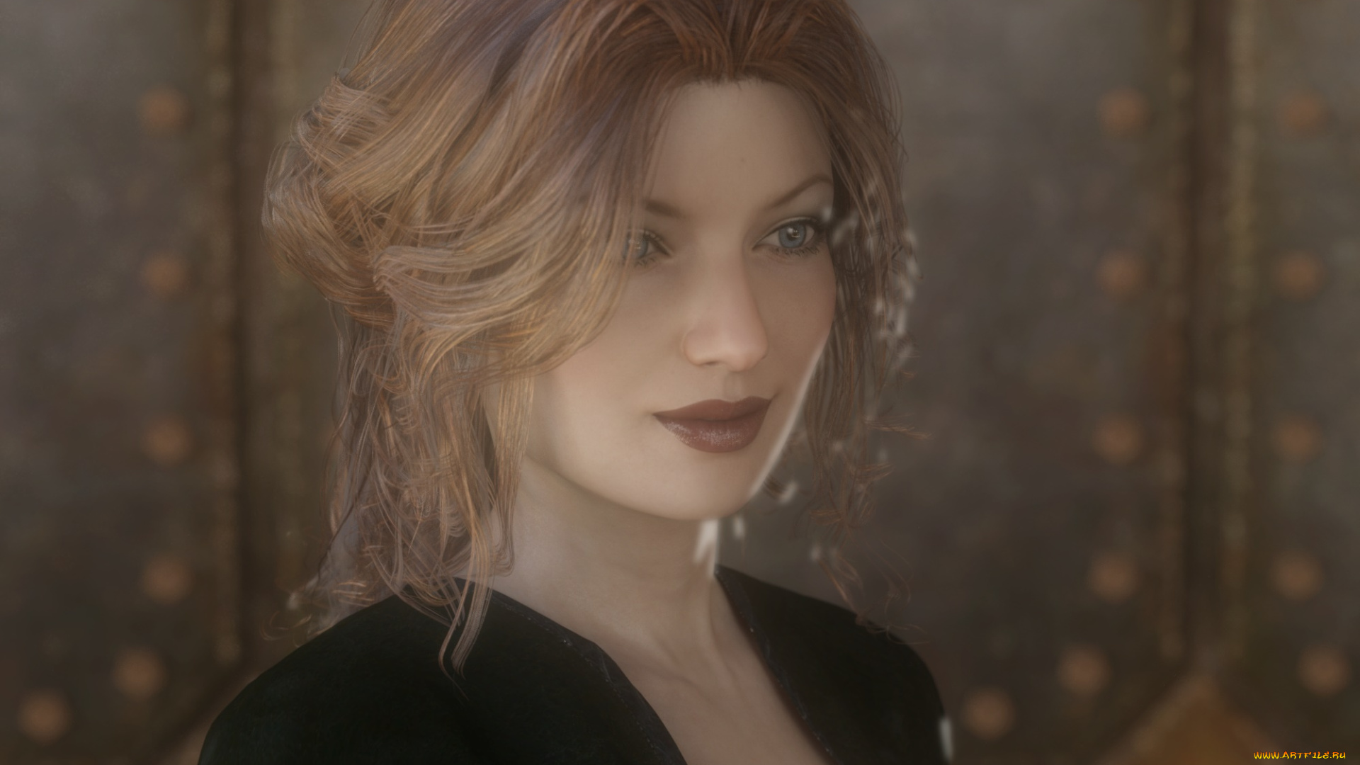 3д, графика, портрет, , portraits, взгляд, девушка, фон