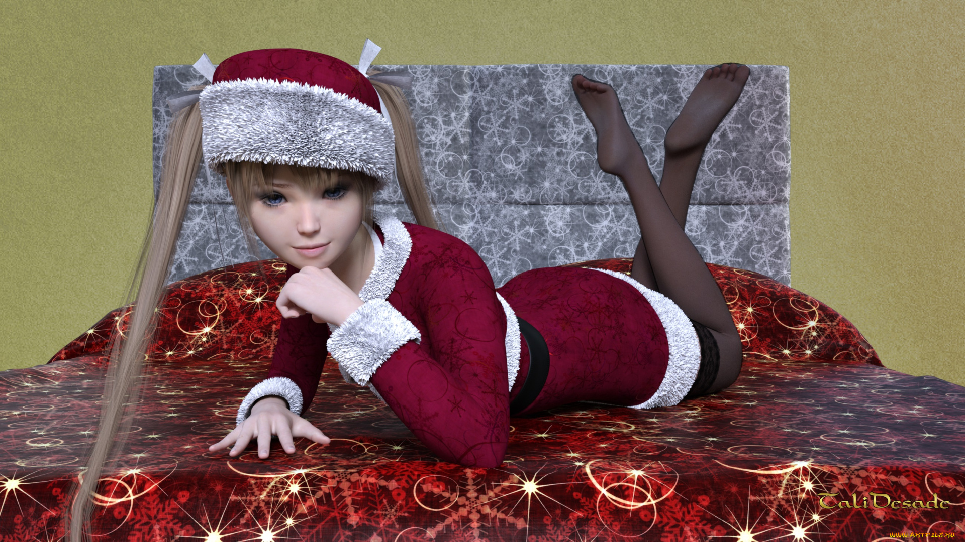 3д, графика, праздники, , holidays, фон, взгляд, девочка