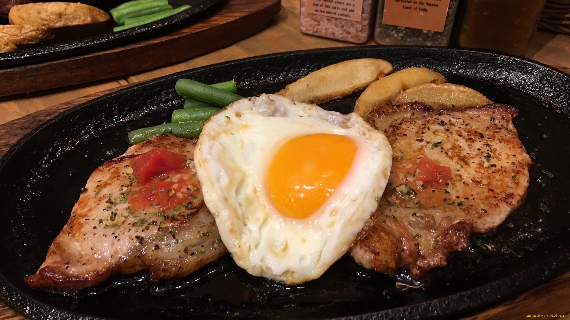 еда, мясные, блюда, гарнир, мясо