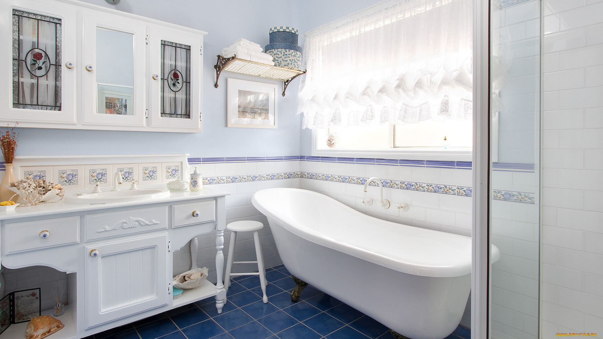 интерьер, ванная, и, туалетная, комнаты, ванна, ванная, комната, сантехника