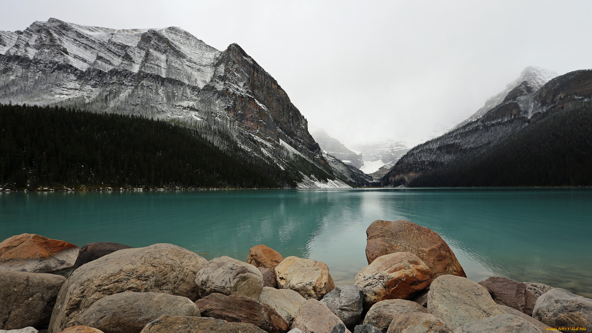 природа, пейзажи, озеро, в, национальном, парке, кутеней, канада