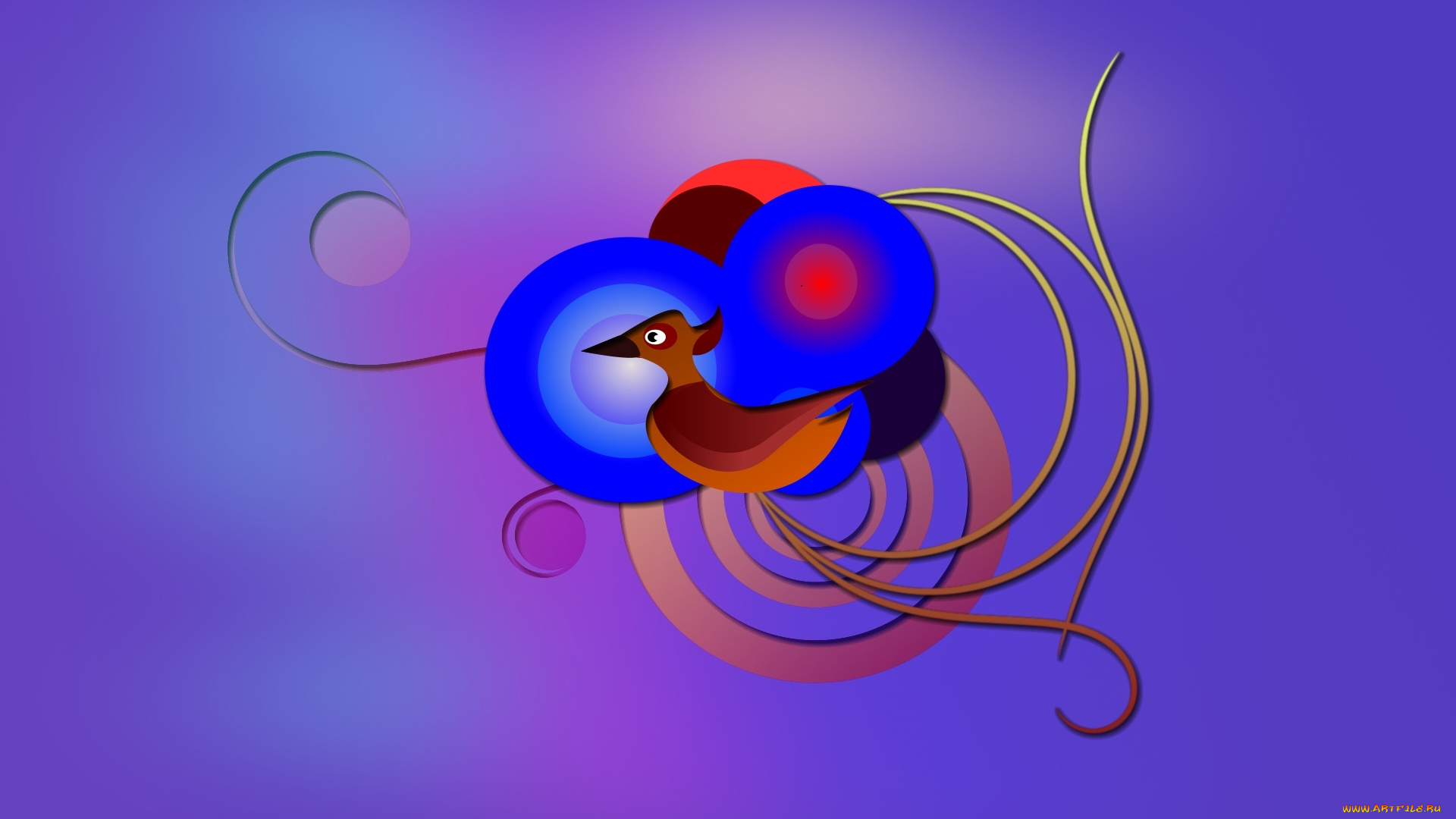 векторная, графика, животные, , animals, узор, фон, цвета, птица