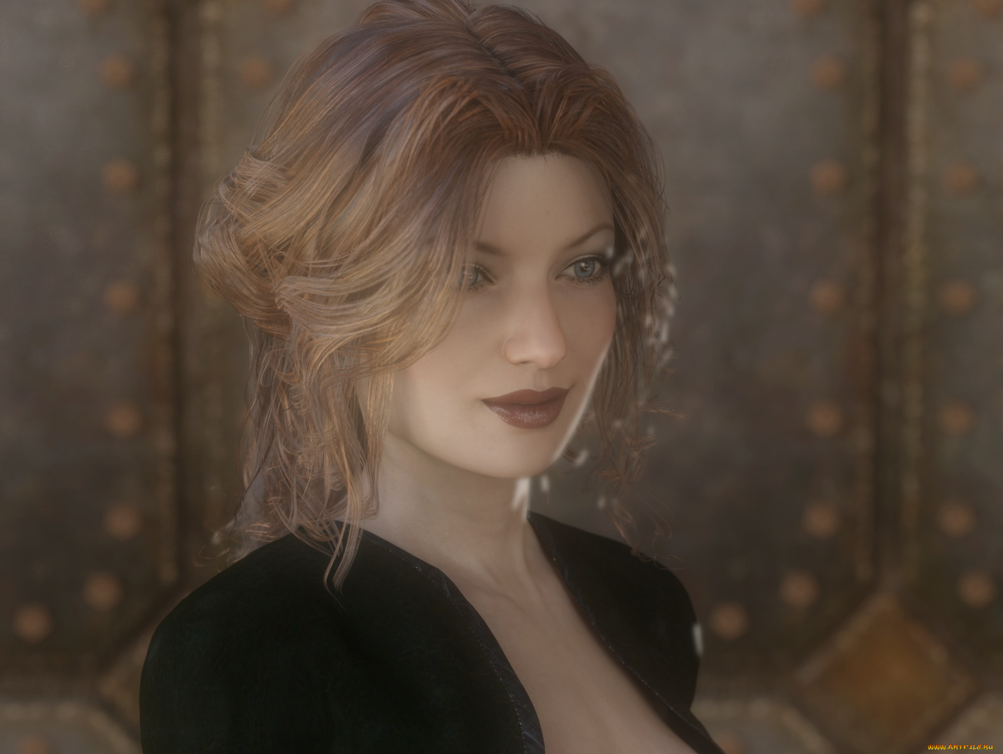 3д, графика, портрет, , portraits, взгляд, девушка, фон