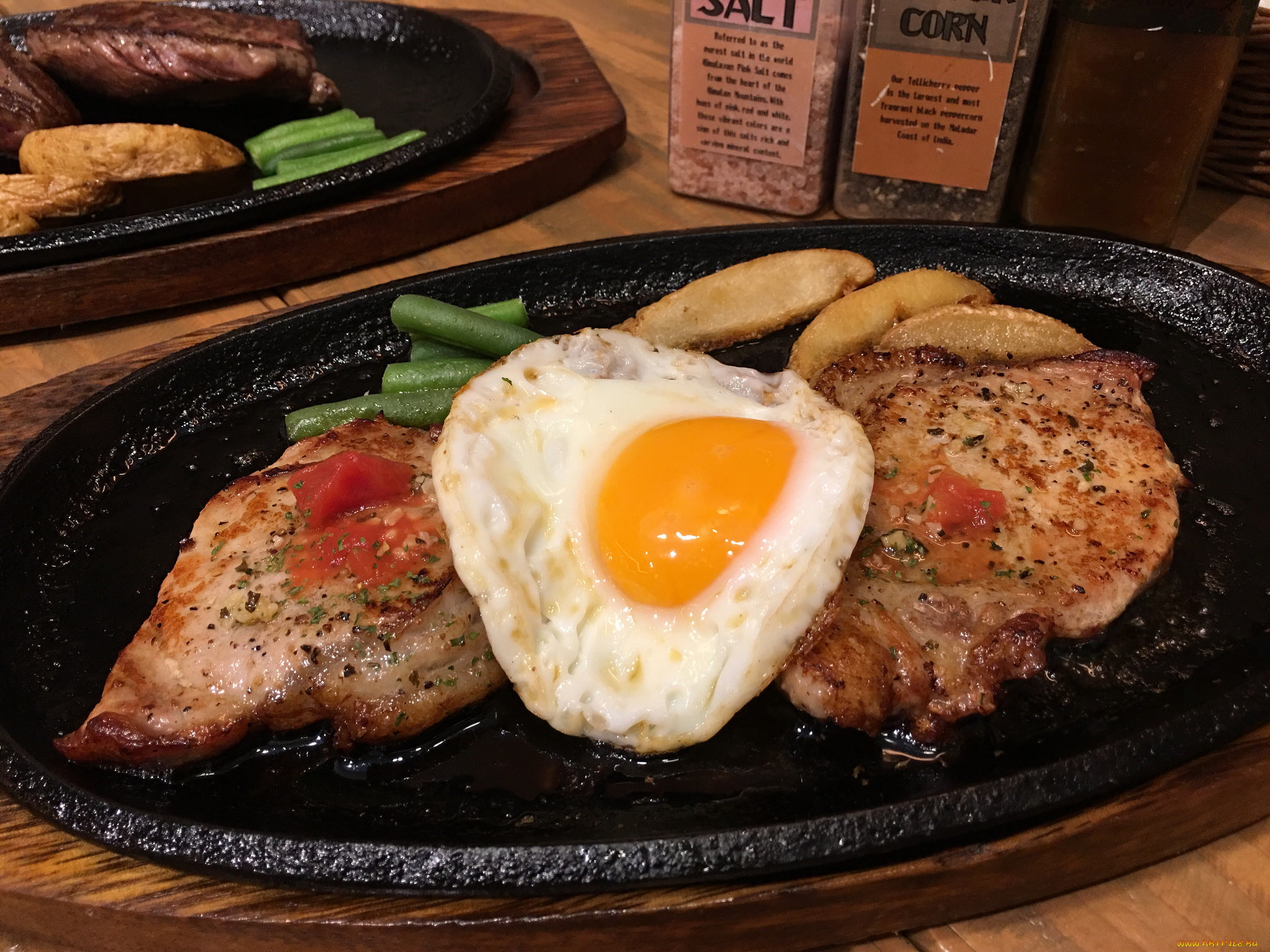 еда, мясные, блюда, гарнир, мясо