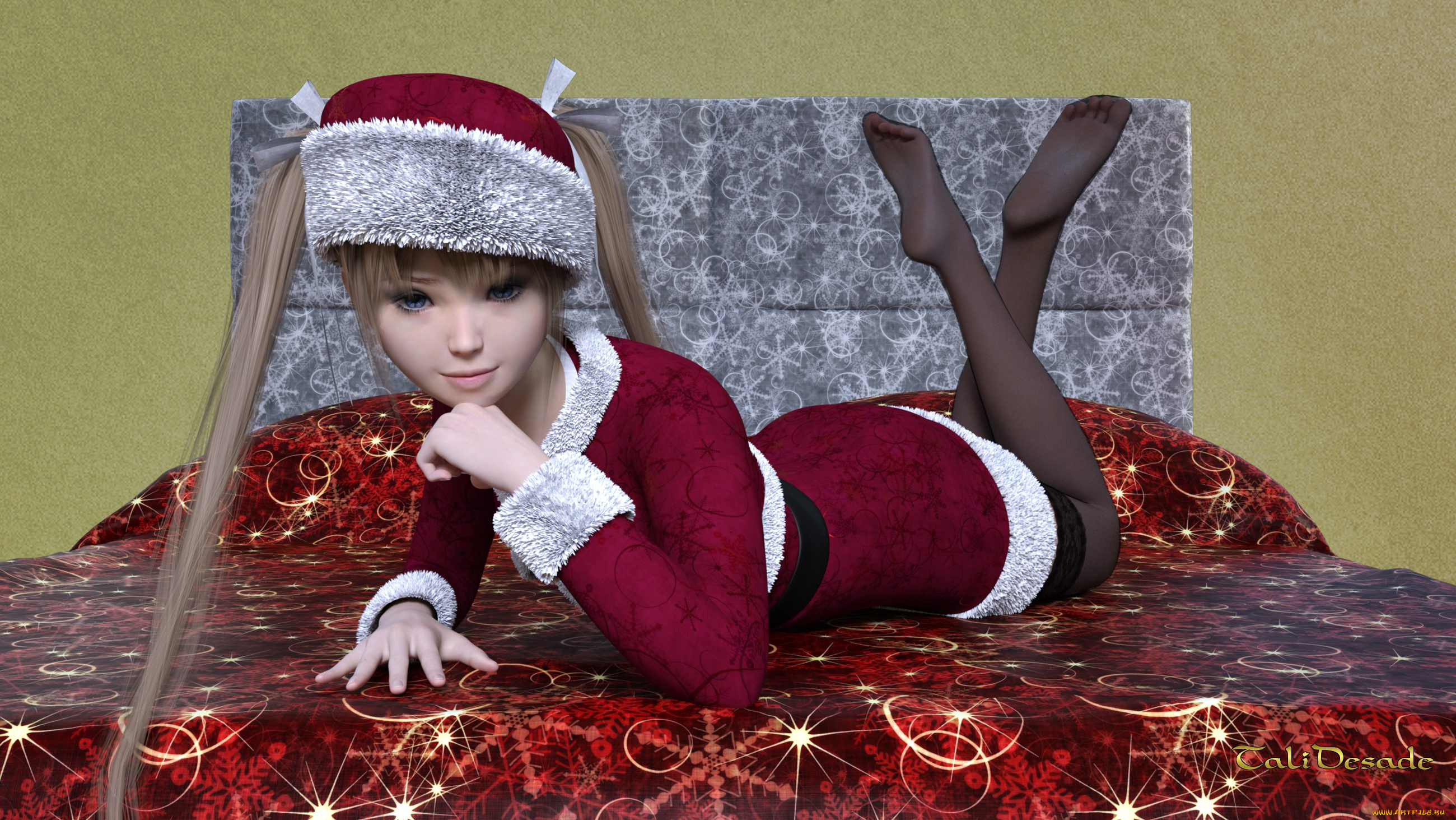 3д, графика, праздники, , holidays, фон, взгляд, девочка