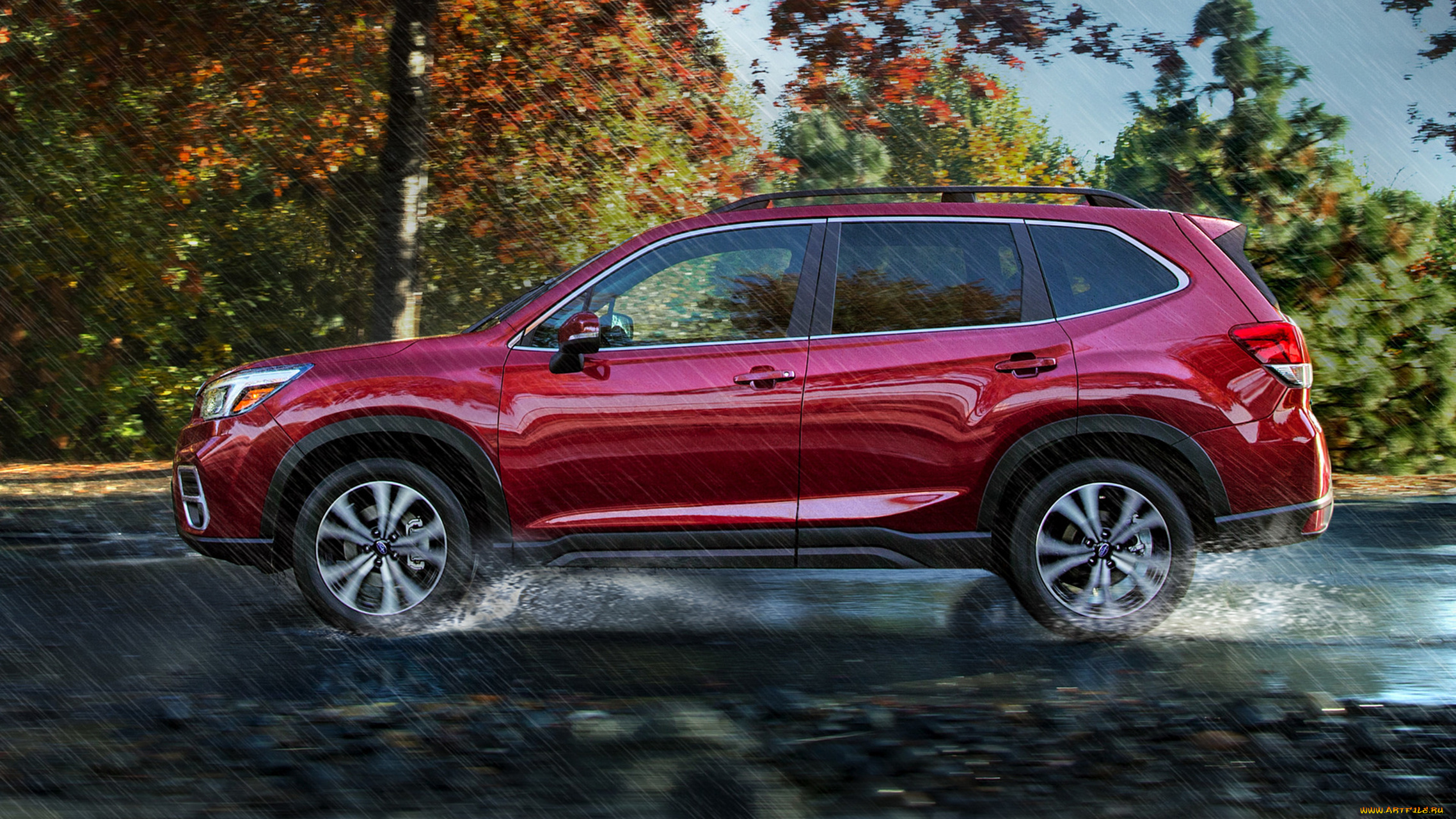 subaru, forester, 2019, автомобили, subaru, красный, 2019, forester