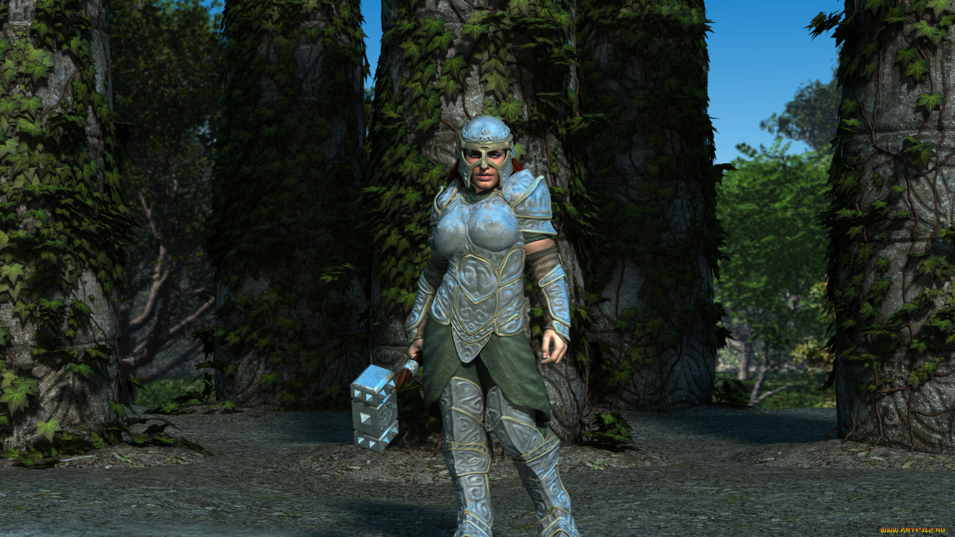 3д, графика, фантазия, , fantasy, фон, взгляд, девушка