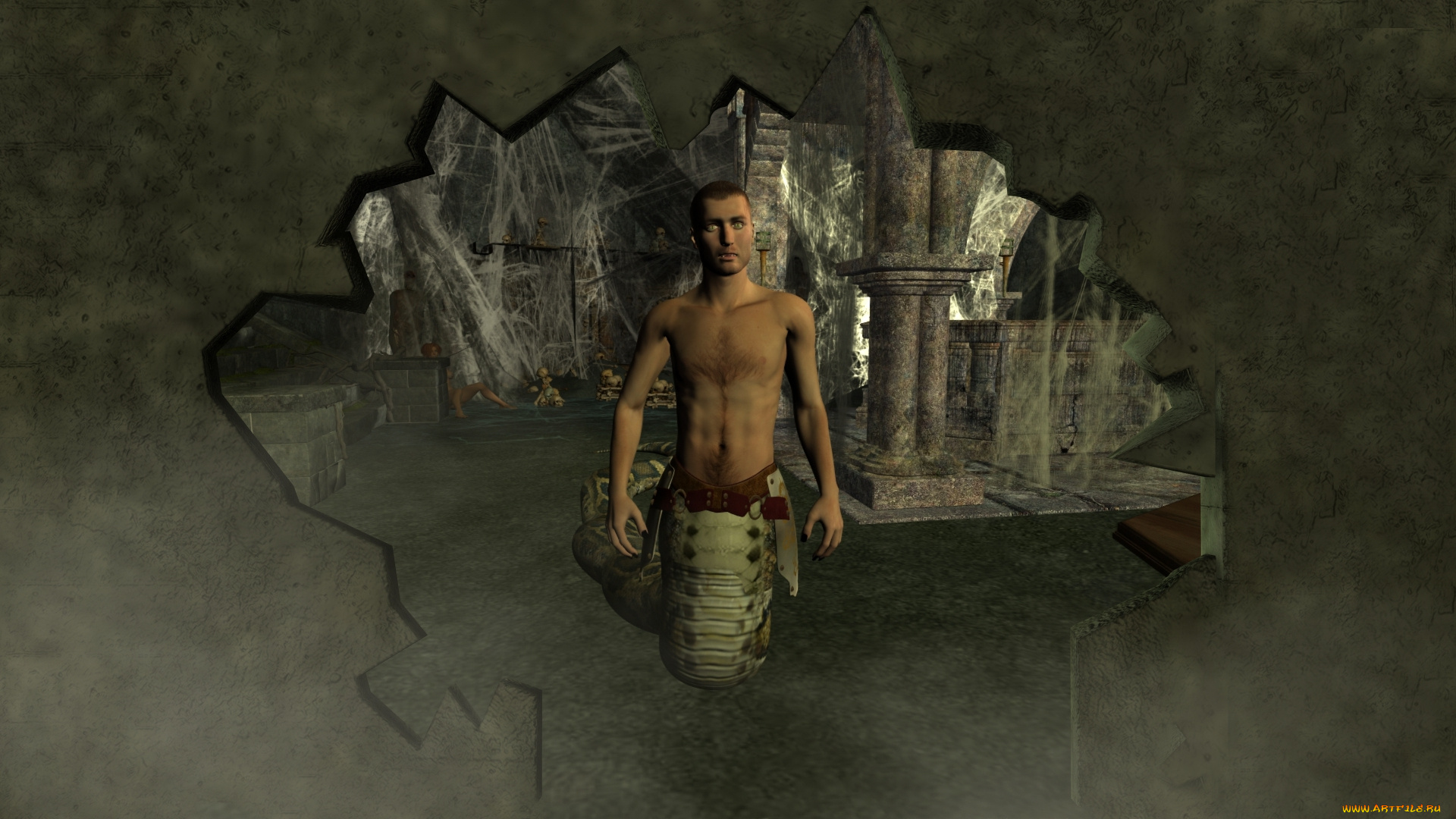 3д, графика, фантазия, , fantasy, парень, взгляд, фон